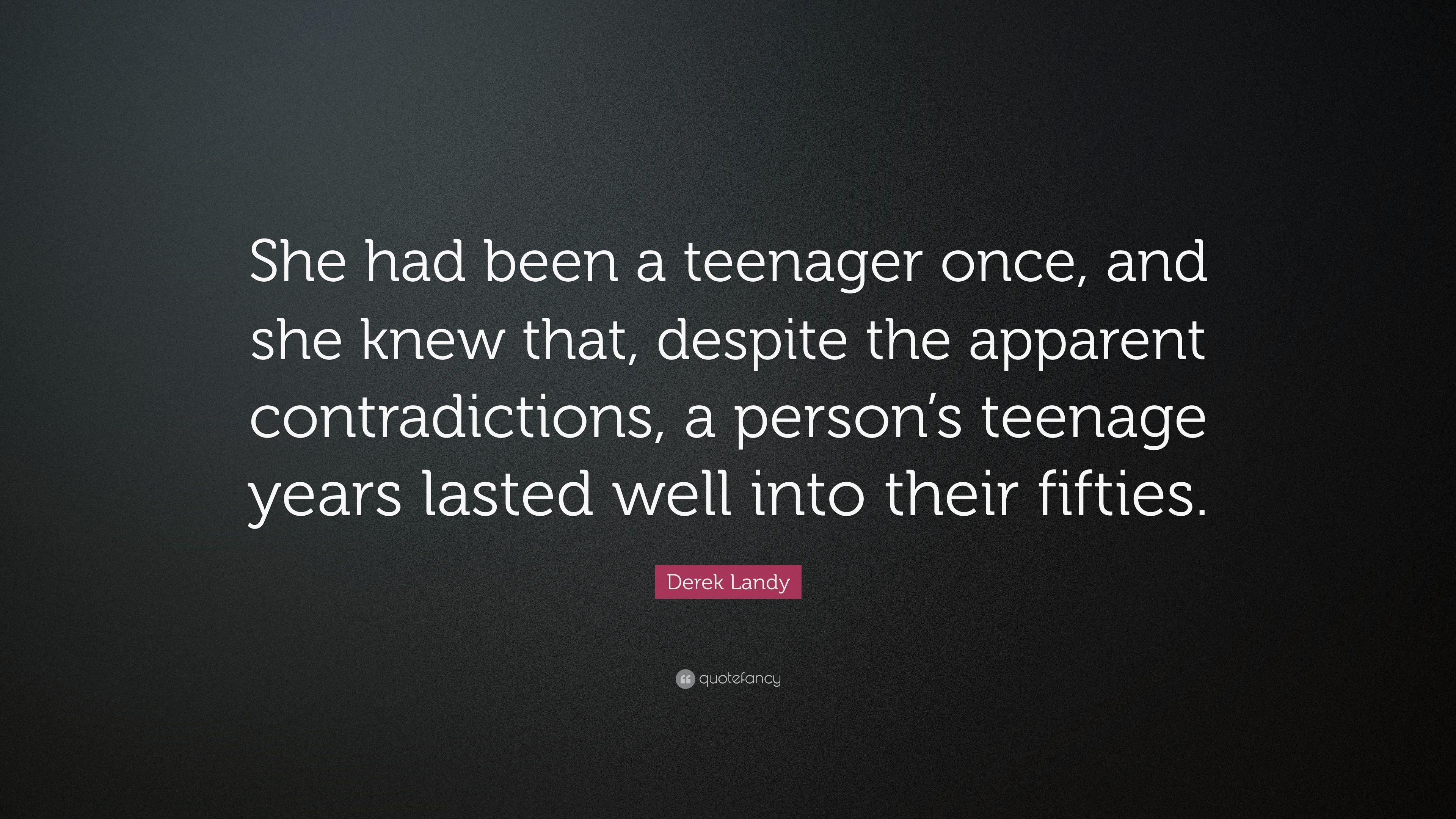 3840x2160 Derek Landy Quote: “She had been a teenager once, and she knew