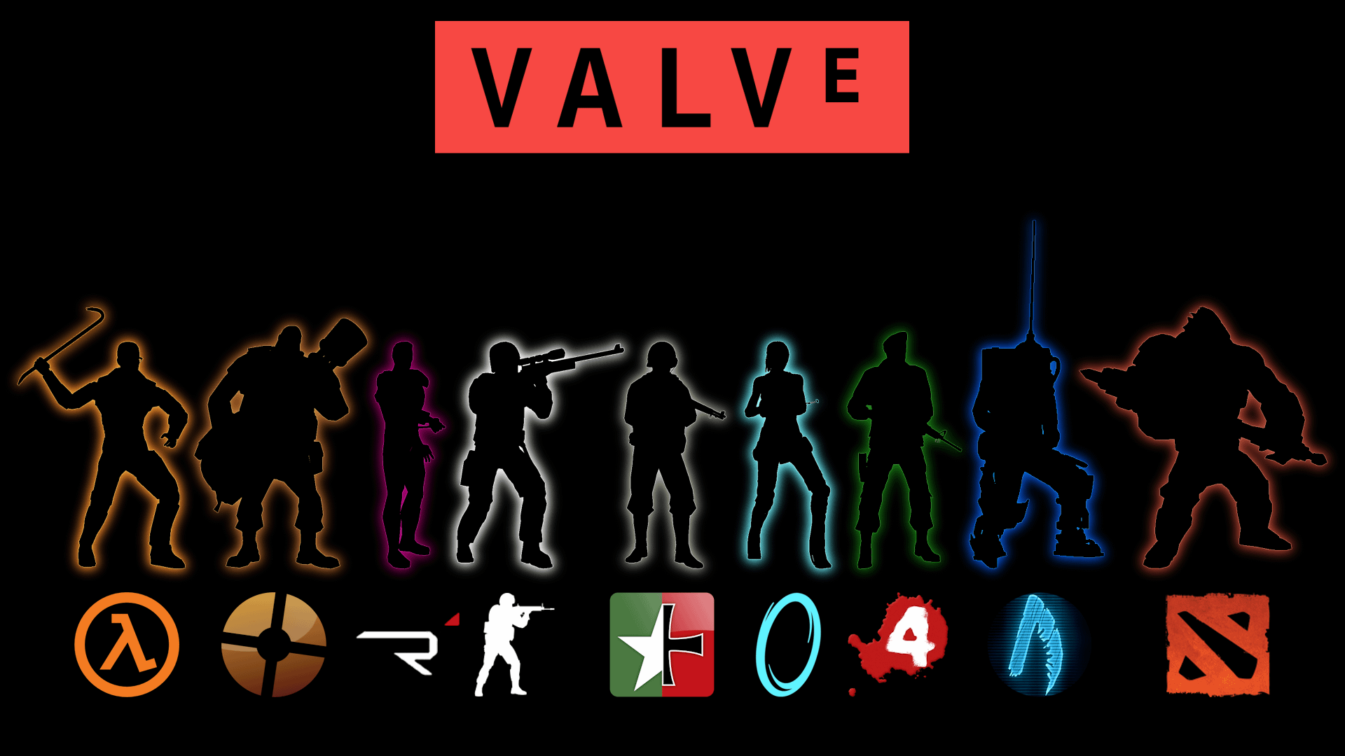 1920x1080 Made A Valve Artwork Desktop Background Featuring All Their Franchises!