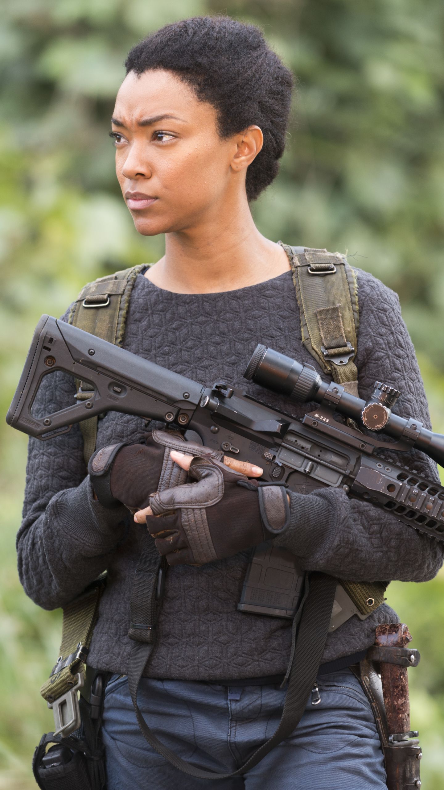 1440x2560 Phone wallpaper: Tv Show, The Walking Dead, Gun, Sonequa Martin Green 1325614