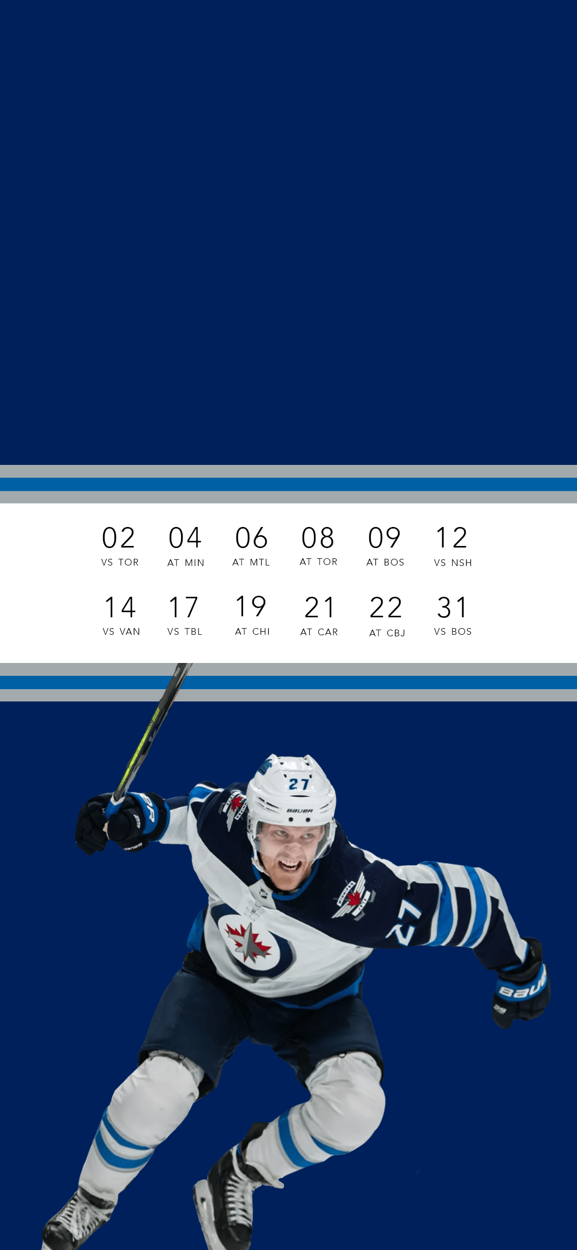 1125x2436 January Schedule Wallpaper Featuring An Excited Nikolaj Ehlers