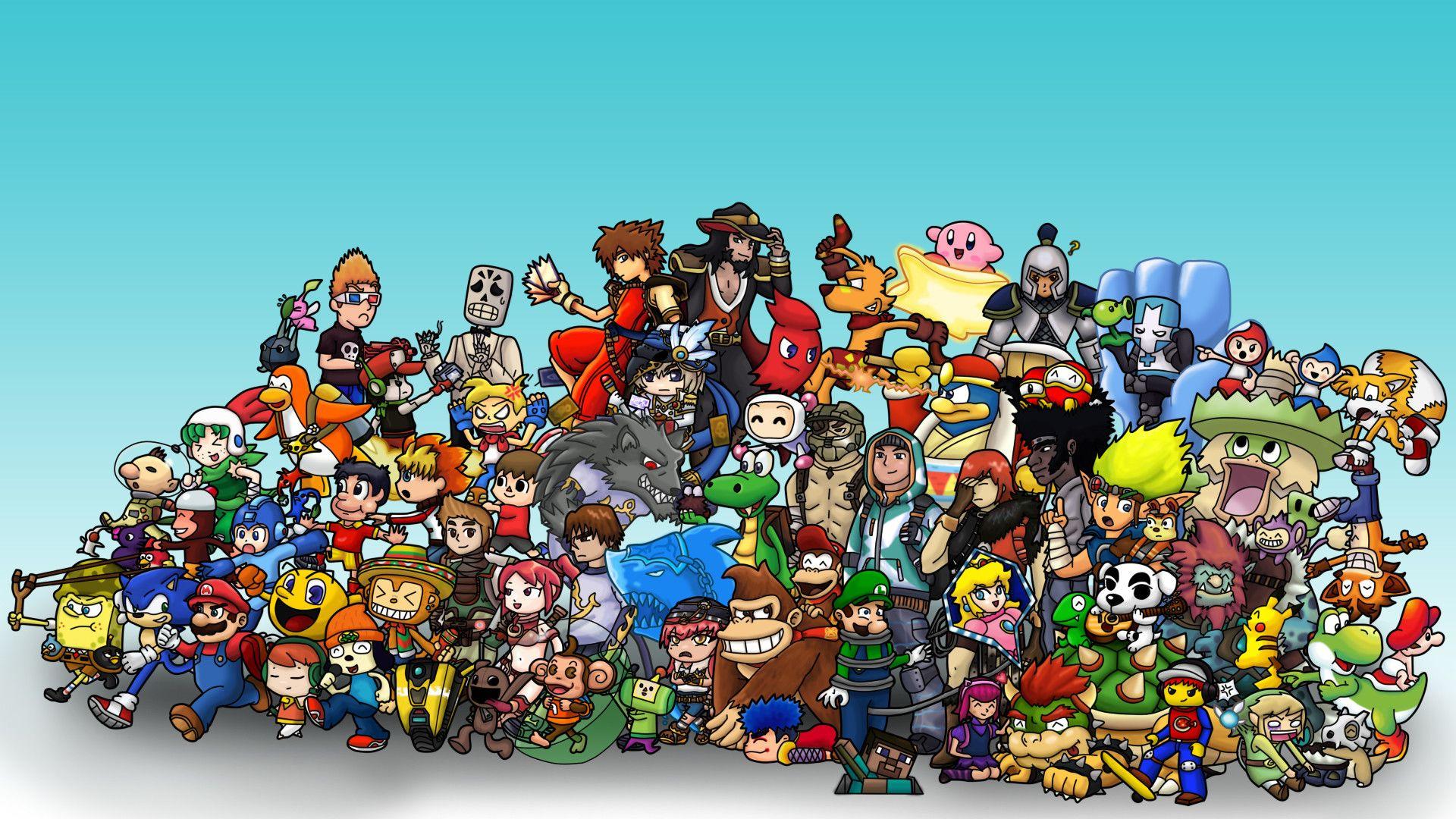 video game collage wallpaper