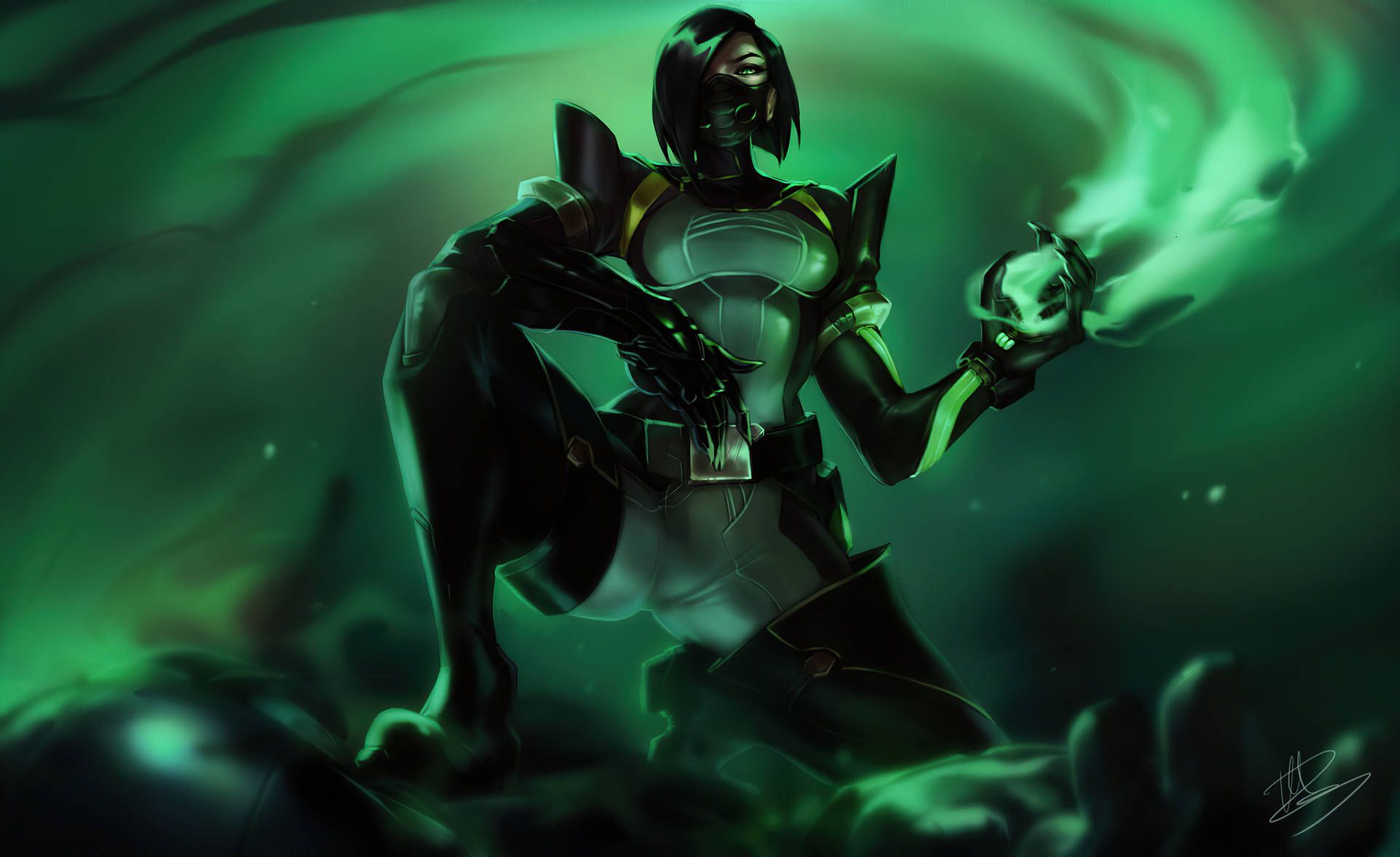 1920x1176 Download Valorant 4k Viper Green Fuel Power Wallpaper