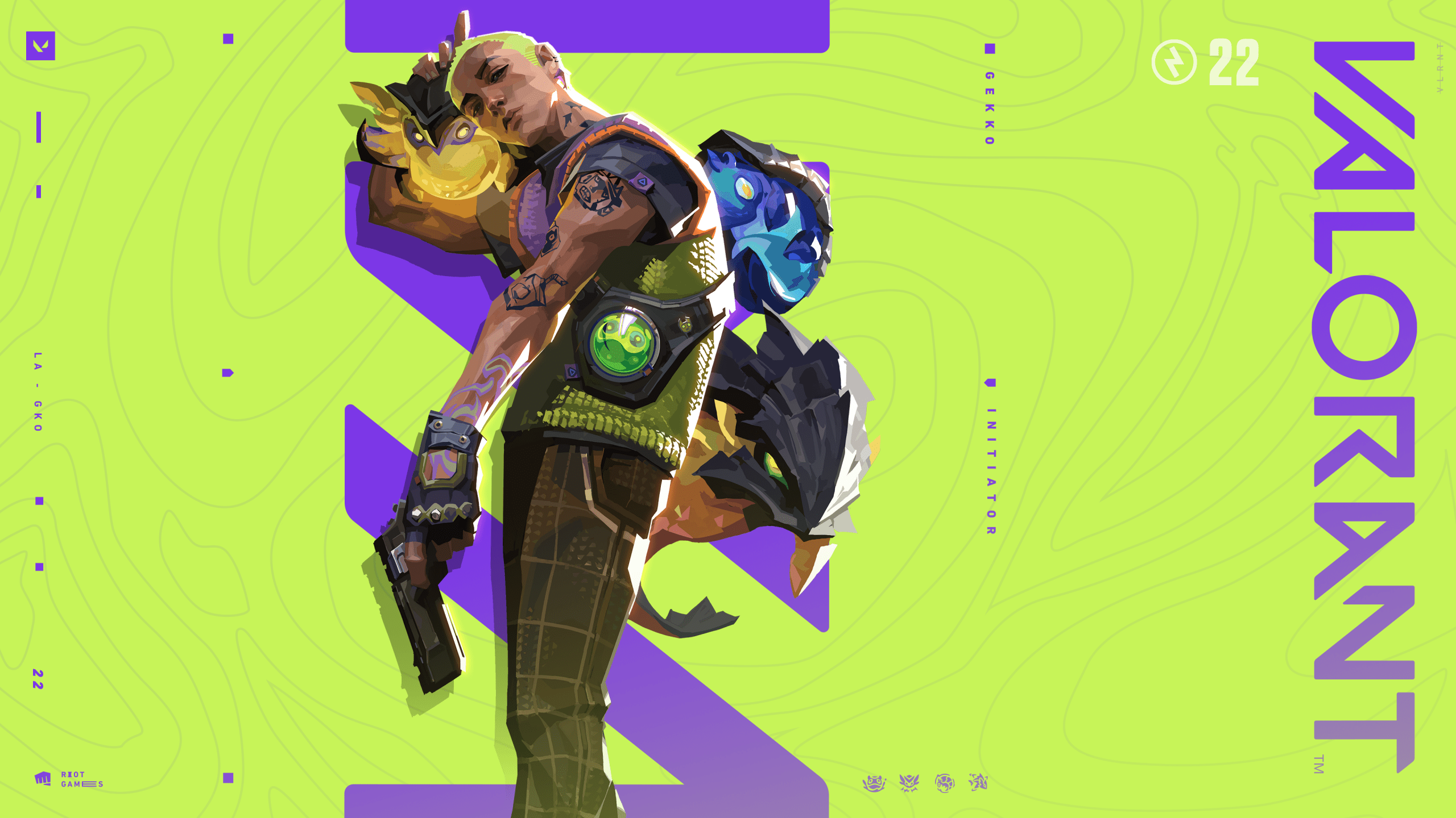 2560x1440 Valorant Wallpaper 4K, Gekko, Lime Green