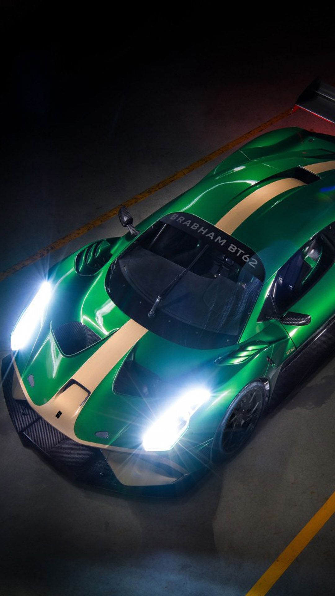 1080x1920 Green Brabham BT62 Supercar 4K Ultra HD Mobile Wallpaper for iPhone & Android