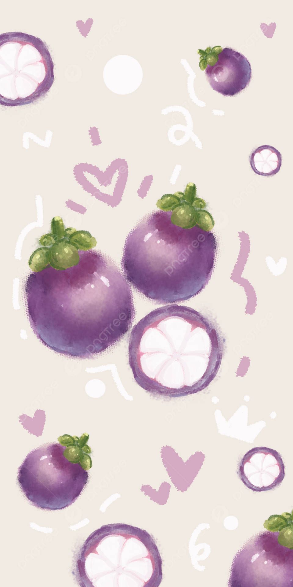 960x1920 Download Animated Mangosteen Queen of Fruits Wallpaper