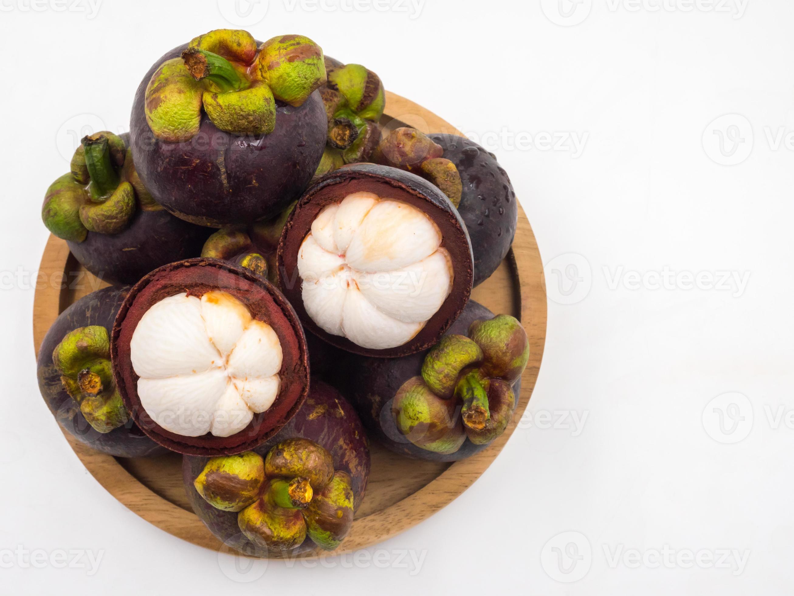 2613x1960 Mangosteen fruit on white background.Queen of Fruits