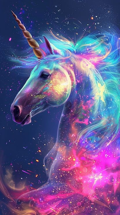 415x740 Vivid purple horse Image