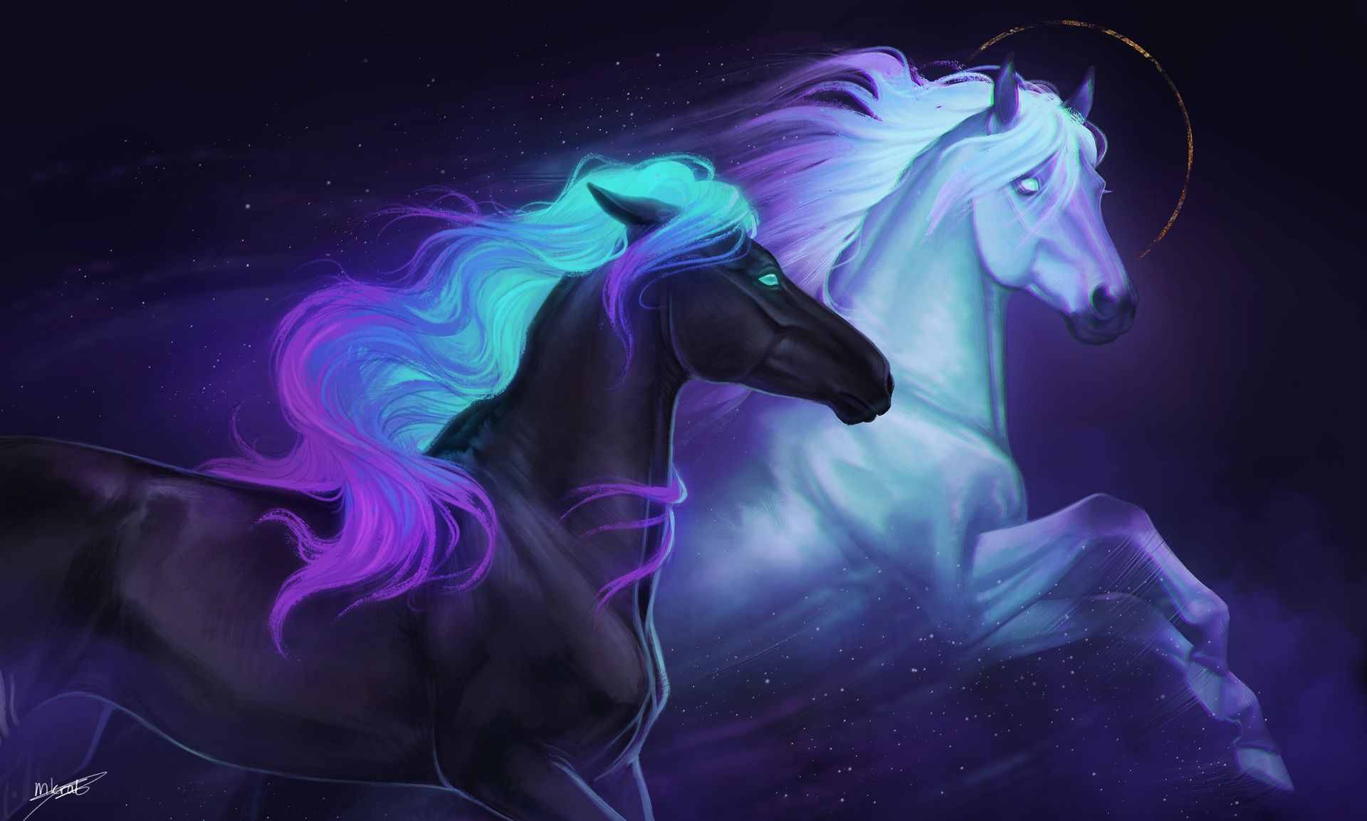 1920x1154 Wallpaper horse, figure, beautiful for mobile and desktop, section арт, resolution 1920x1154