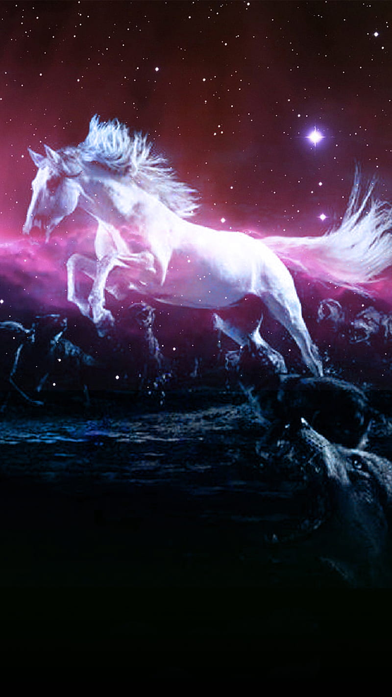 800x1422 Horse, cavalo, colorfull, galaxy, horses, HD phone wallpaper