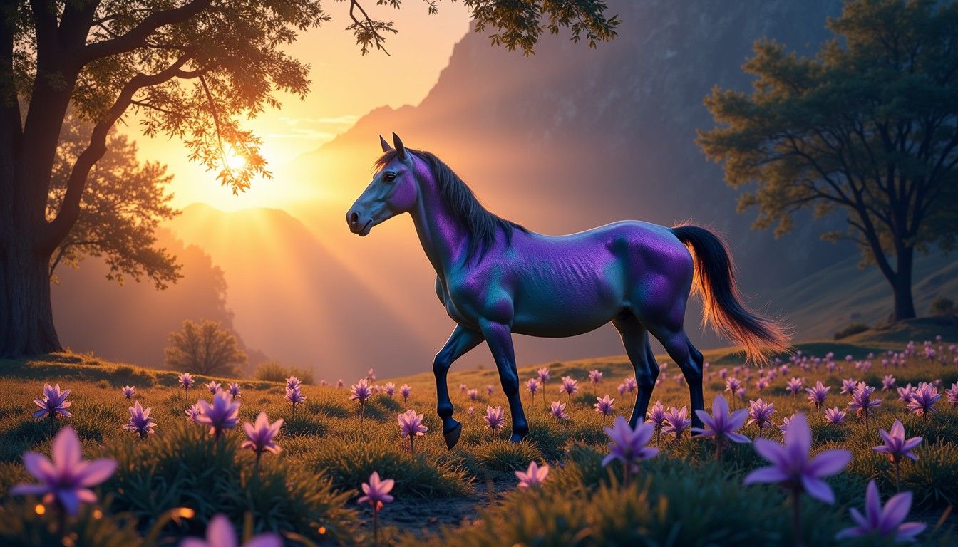 1344x768 Free Violet Equine Fantasy Image, Purple, Violet