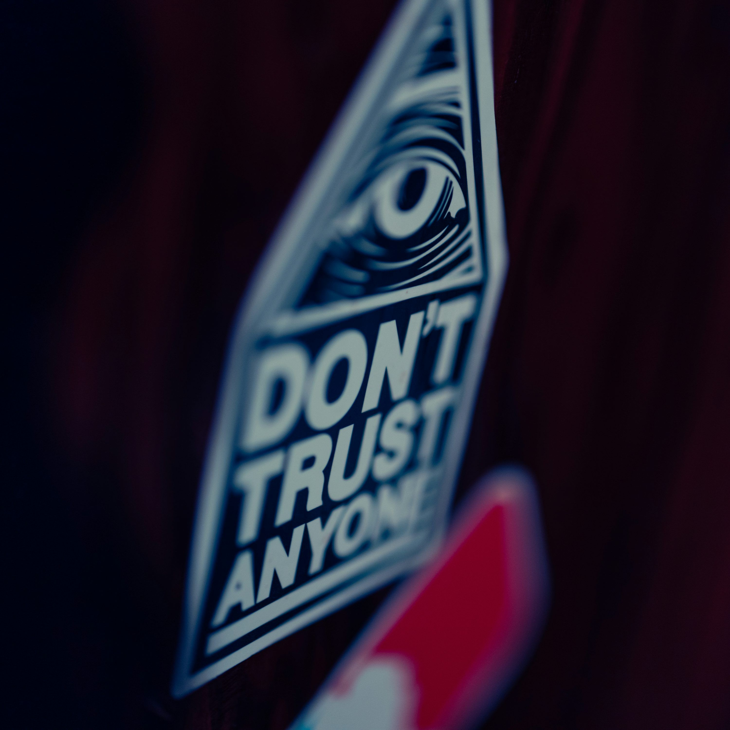 3000x3000 A close up of a don't trust anyone sticker photo
