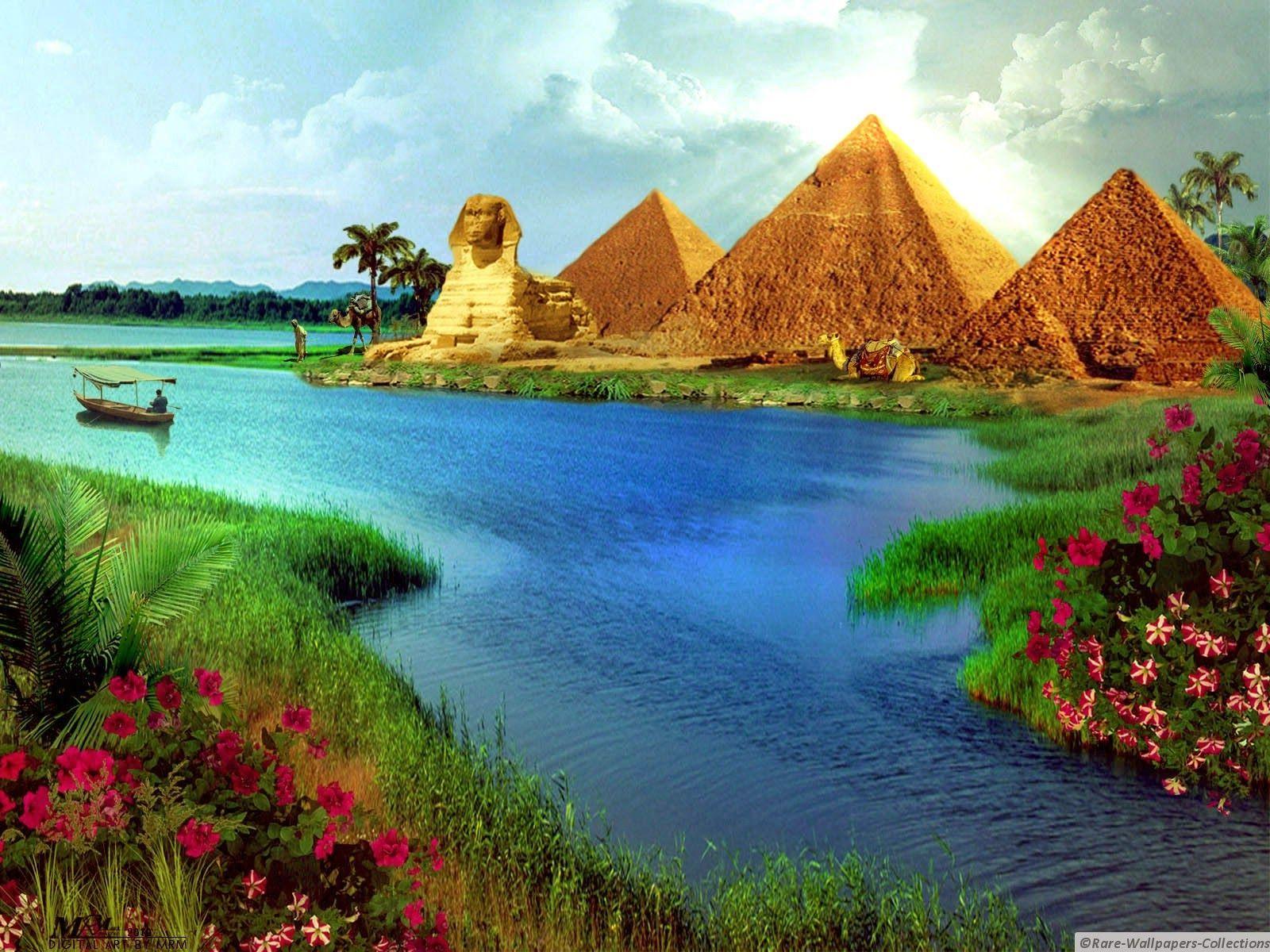 1600x1200 Rare Wallpaper Collections: Egyptian pyramid Art wallpaper