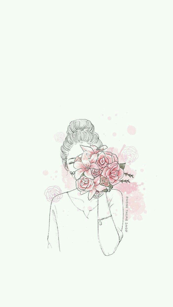 700x1244 Aesthetic Cute Girl Wallpaper Drawings