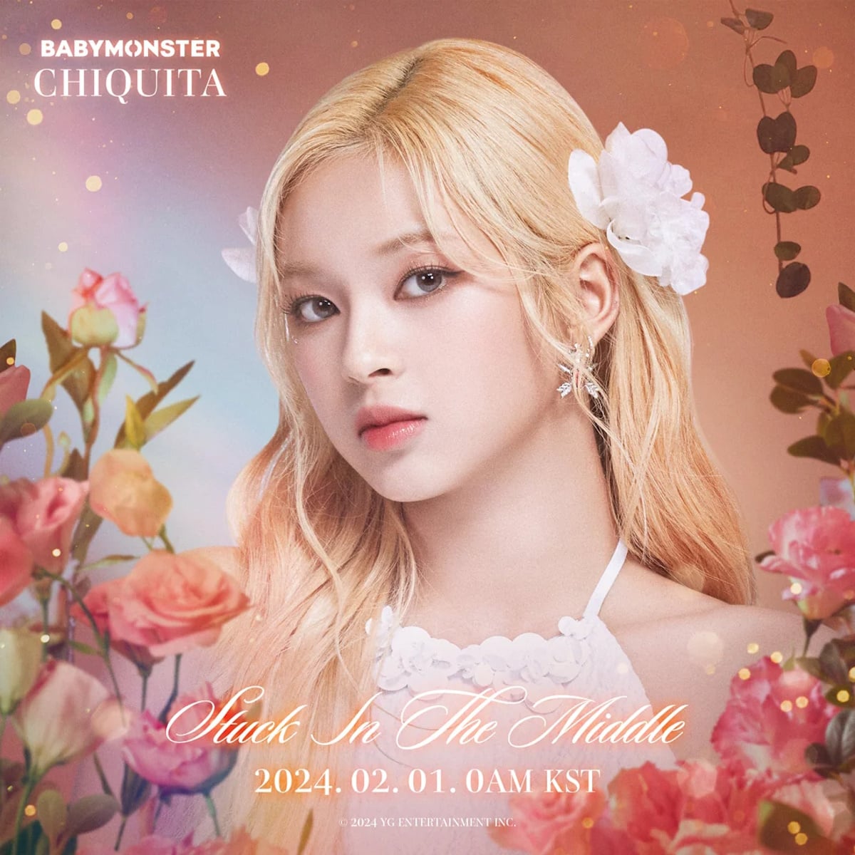 1200x1200 BABYMONSTER reveal fairy tale concept for 'Stuck in the Middle' feat. Chiquita & Asa