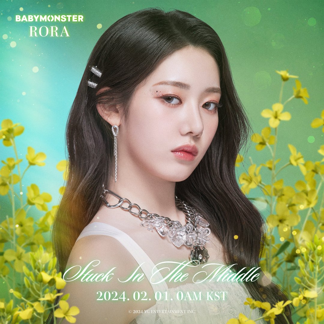 1080x1080 BABYMONSTER 'Stuck In The Middle' RORA I CHARACTER POSTER Pre Release Single [Stuck In The Middle] ✓2024.02.01 0AM (KST) #베이비몬스터 #RORA #로라 #PreReleaseSingle #StuckInTheMiddle #CharacterPoster _0AM #YG