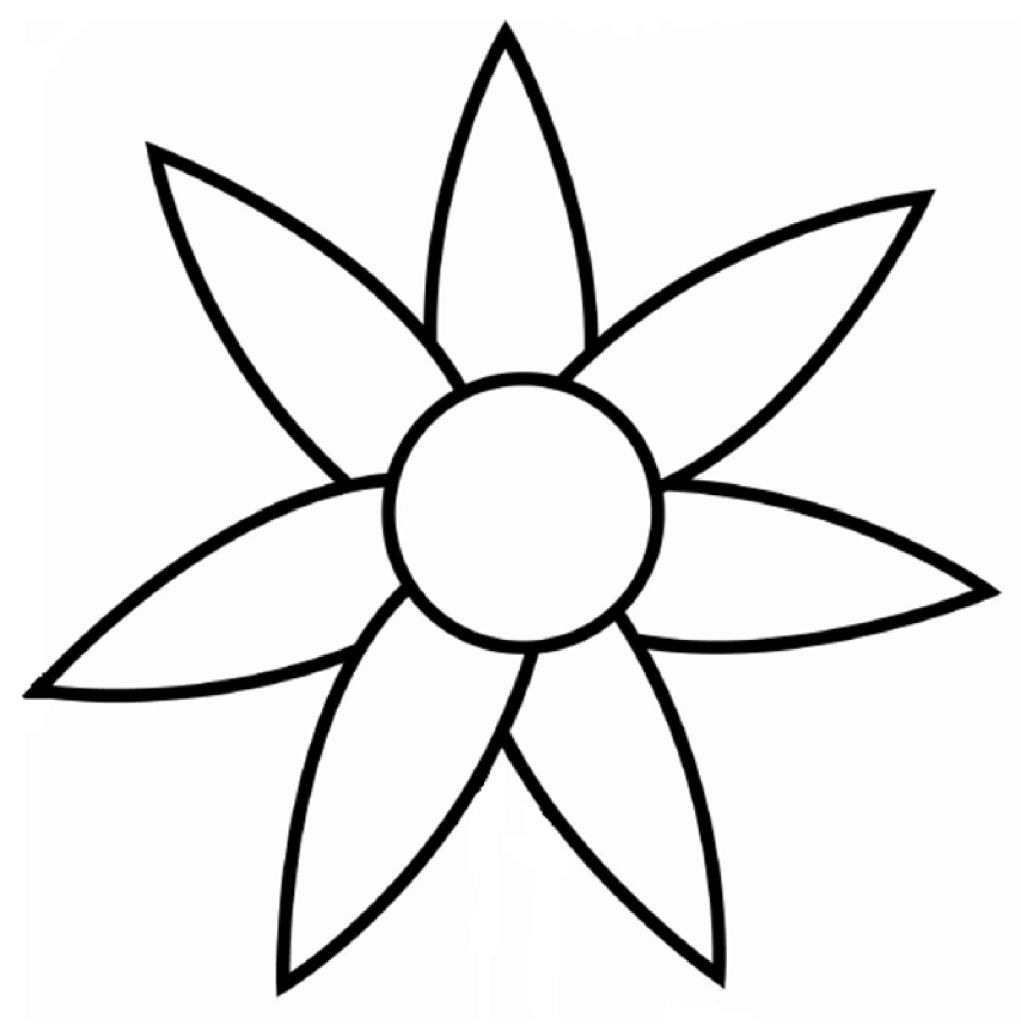 1021x1024 Free Simple Flower Outline, Download Free Clip Art, Free Clip Art