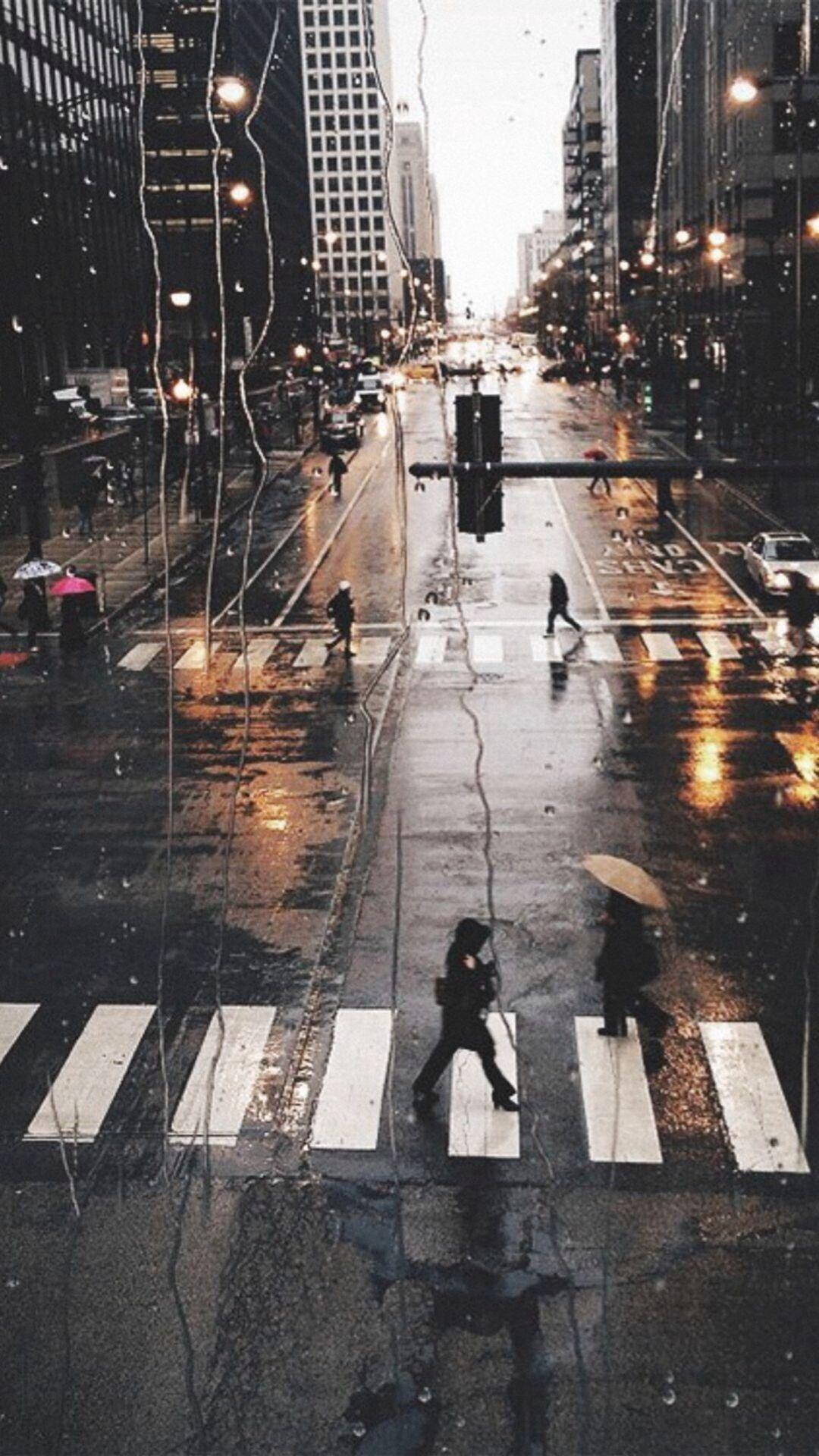 1080x1920 Rainy City View Outside Window Glass Street View iPhone 8 Wallpaper Free Download