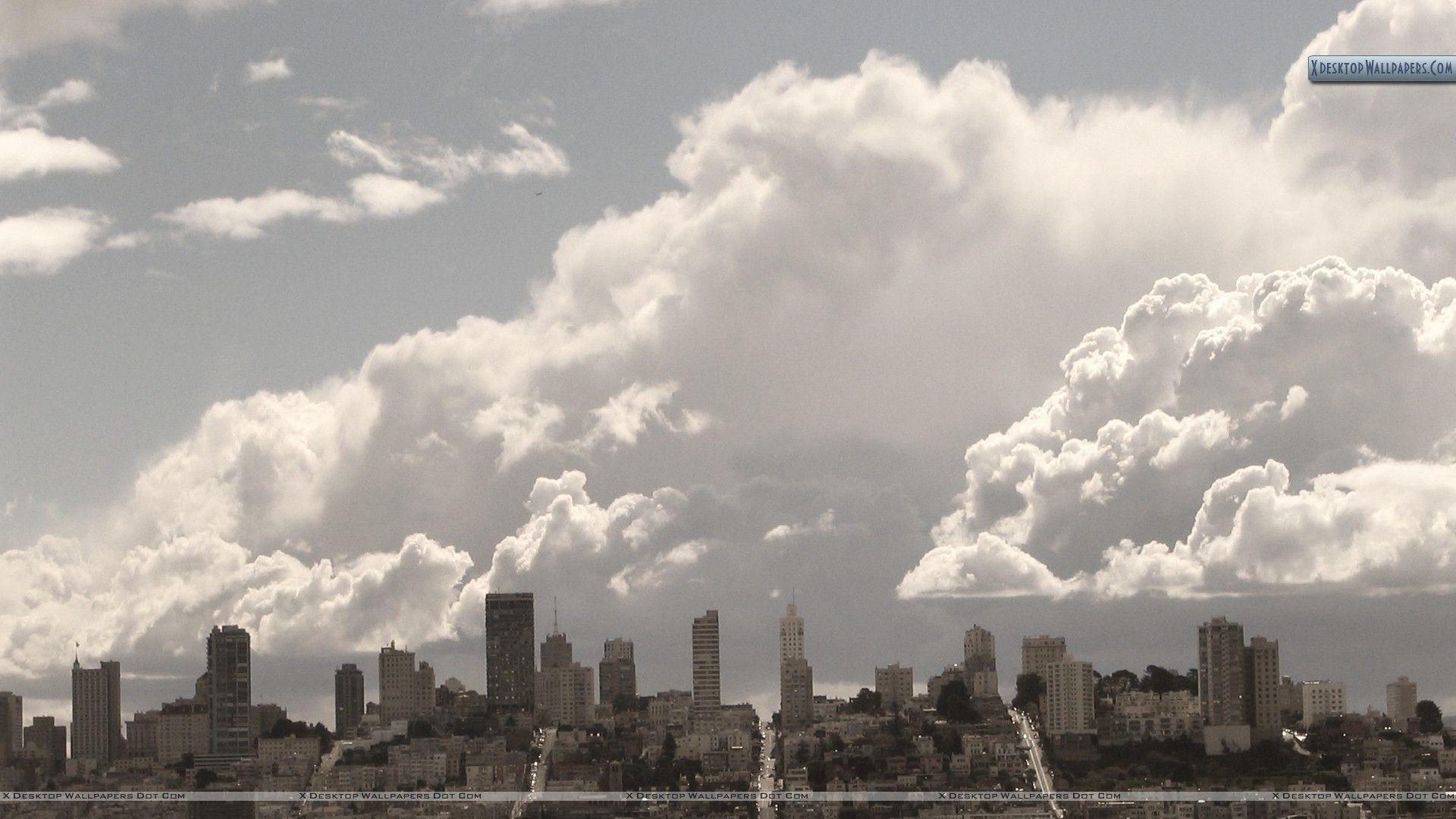 1920x1080 City Below Clouds Wallpaper