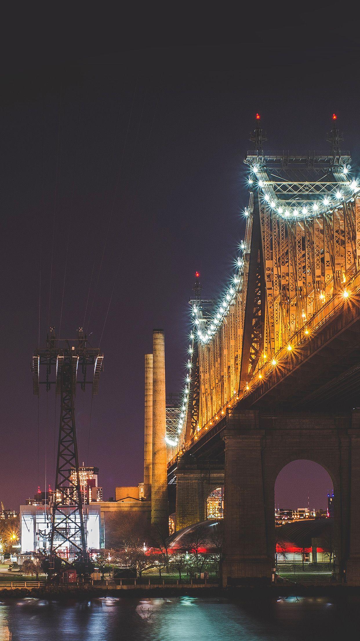 1242x2208 City Night Bridge Light View Android wallpaper HD wallpaper