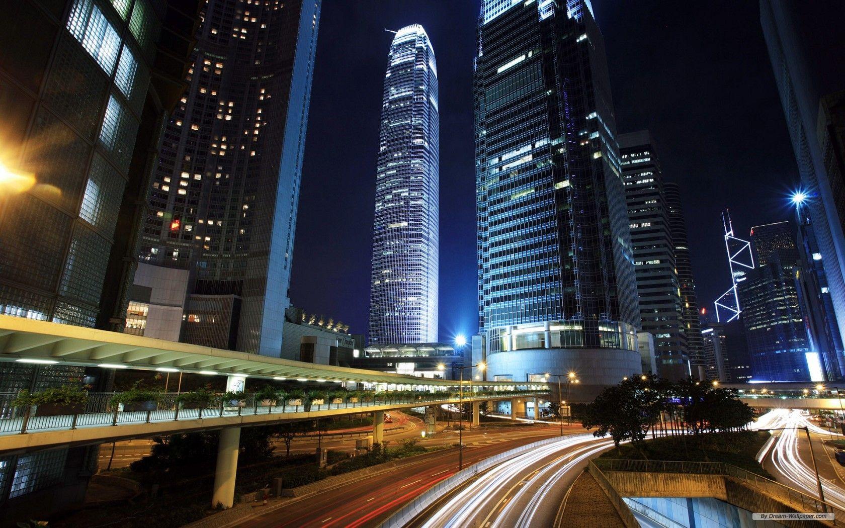 1680x1050 Night In The Beautiful City Wallpaper Wallpaper