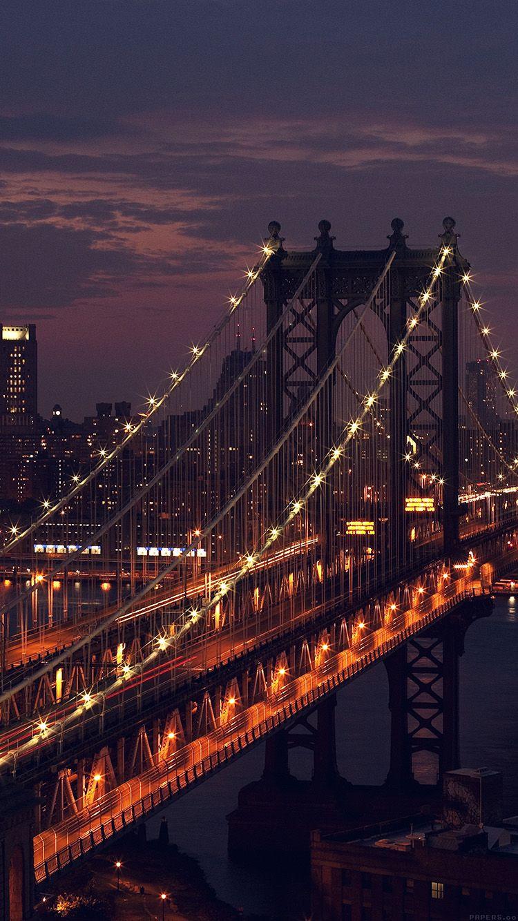 750x1334 Bridge City River Night View Nature