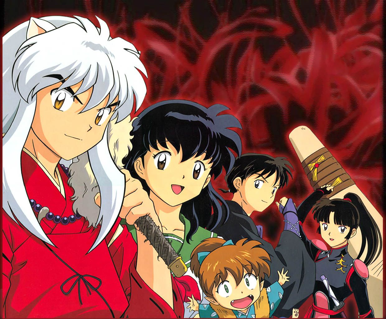 1240x1024 higurashi kagome inuyasha inuyasha (character) miroku sango shippou. konachan.net.com Anime Wallpaper