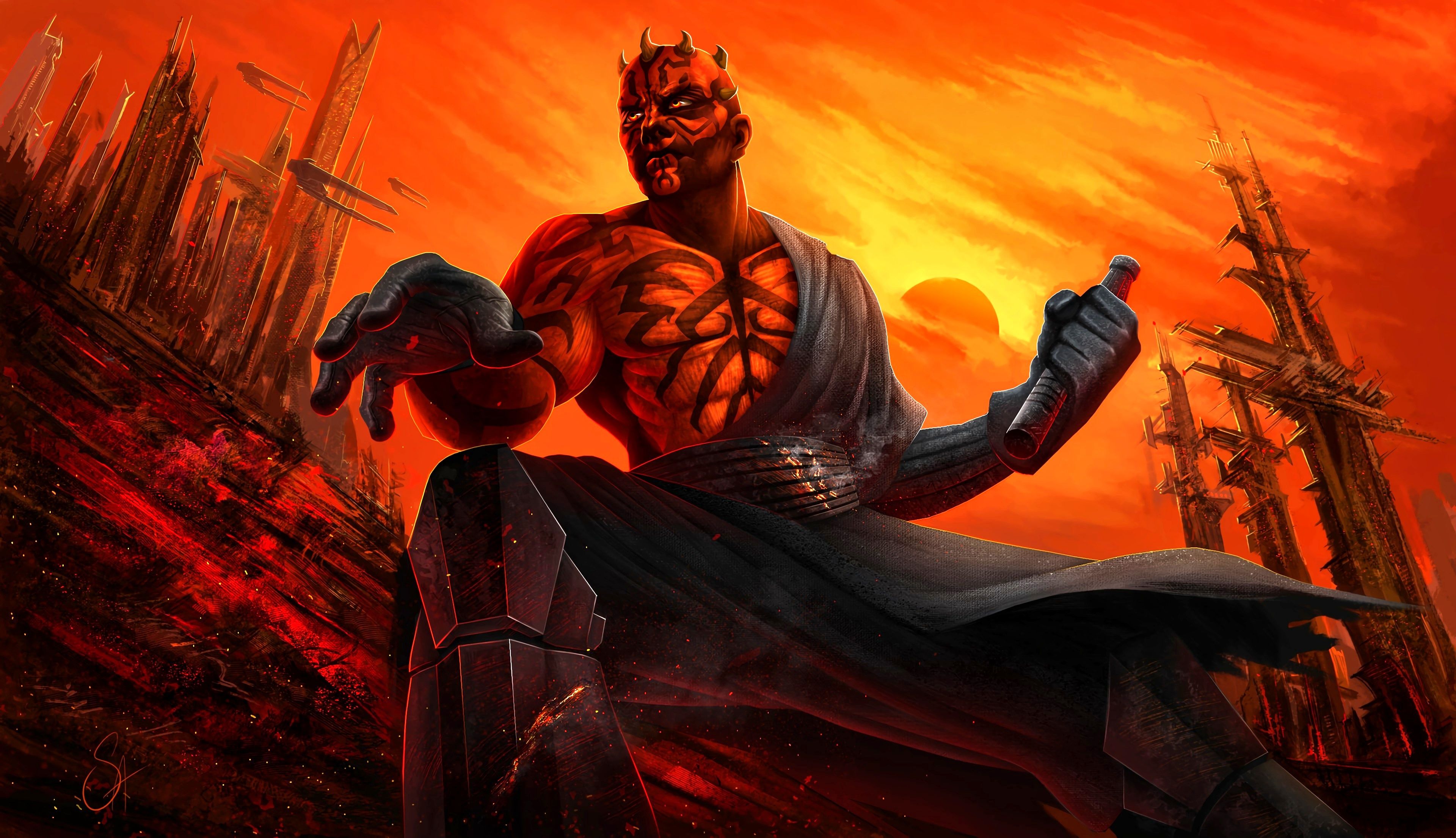 3840x2212 Darth Maul 4K Ultra HD. Epic Sci Fi Star Wars Wallpaperx2212
