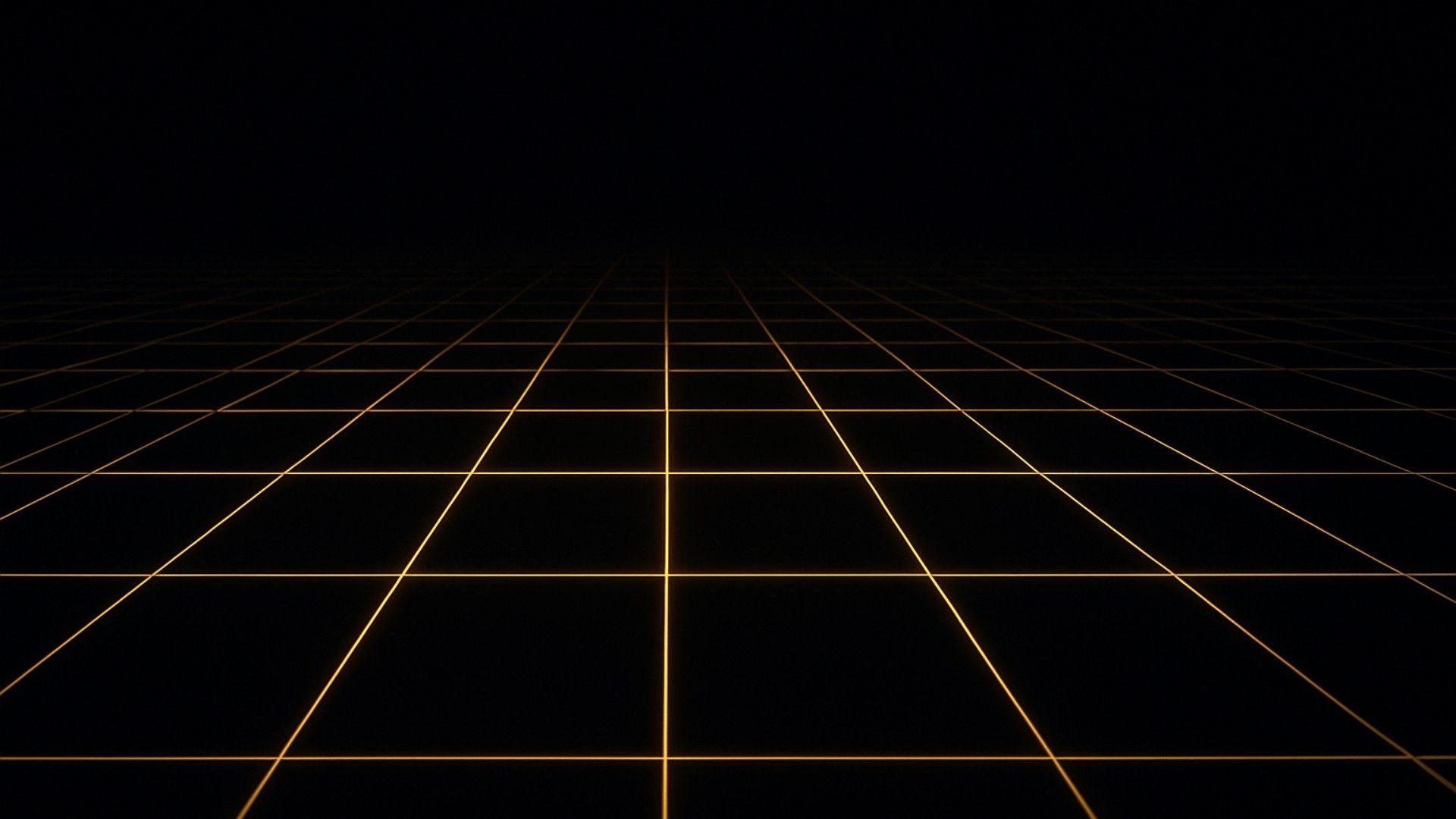 1920x1080 Golden geometric lines forming a futuristic grid over deep black HD black Wallpaper