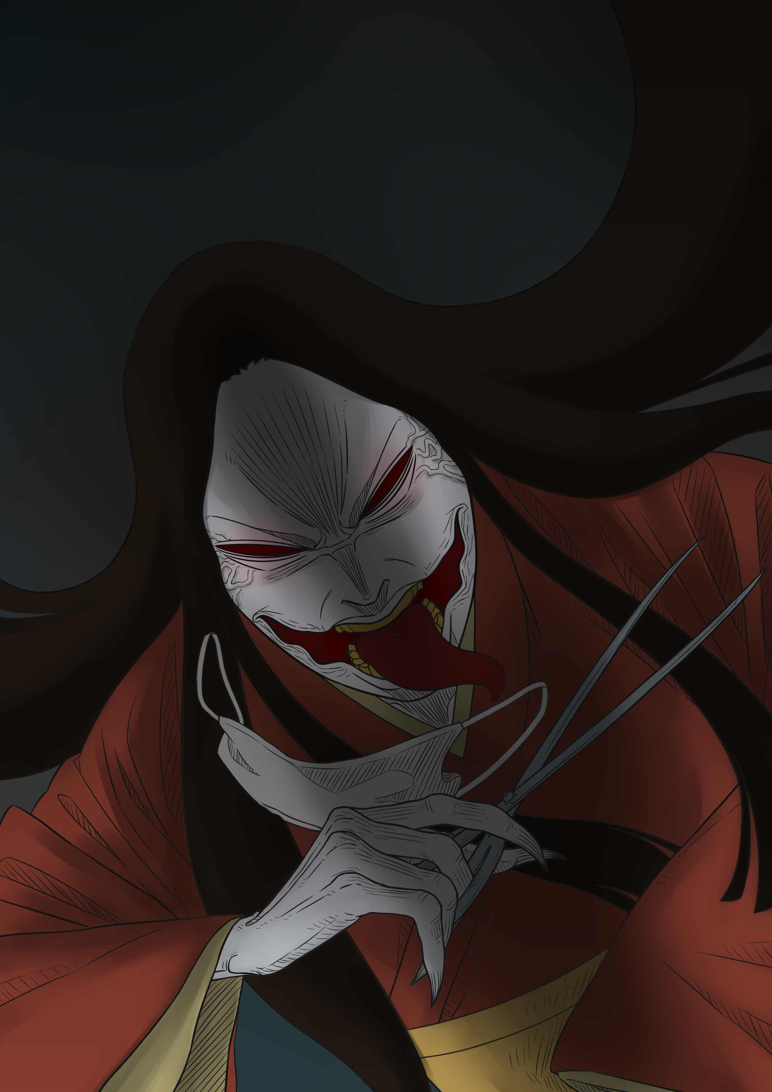 2480x3508 Kuchisake Onna Hunting Night nalohisah ART street