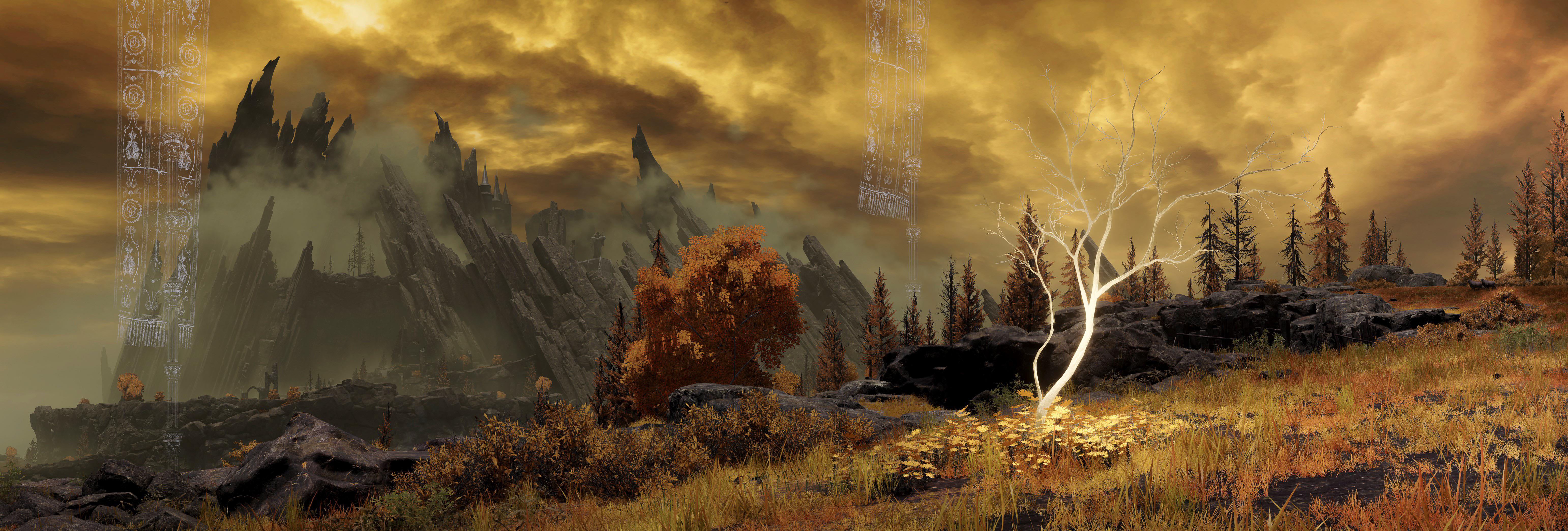 6166x2091 Some elden ring wallpaper I made of my favorite locations for sight seeing