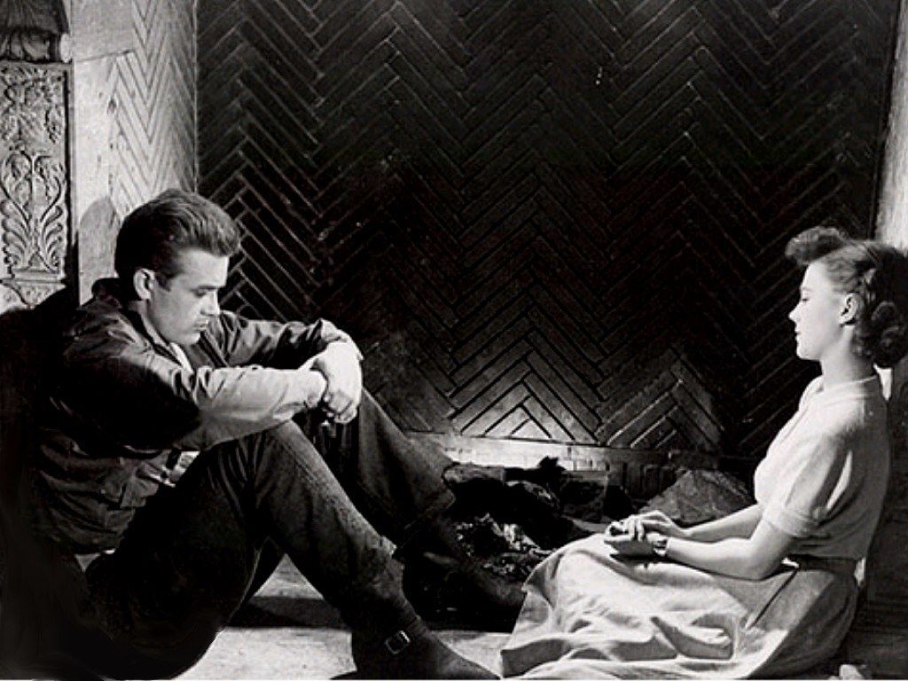 1024x768 Rebel Without A Cause publicity;. James Dean & Natalie Wo