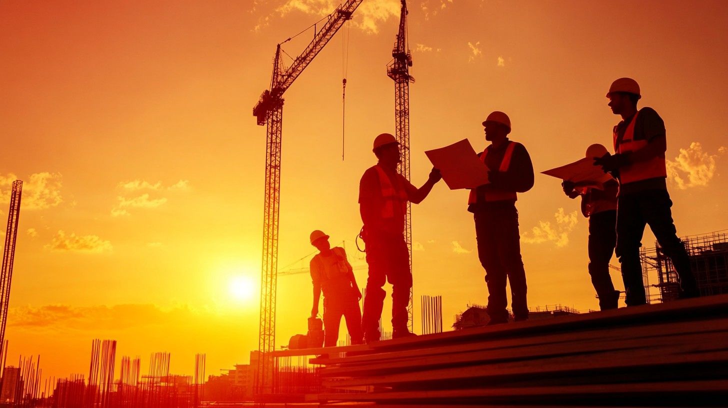 1456x816 Free Sunset Construction Meeting Image, Construction, Workers