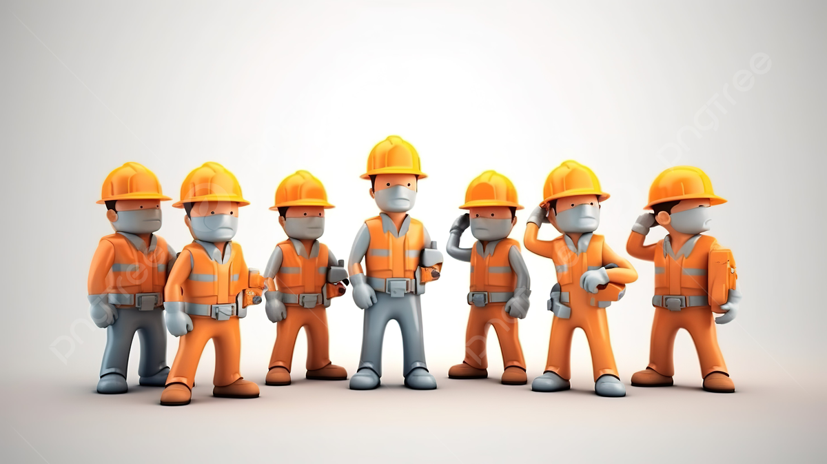 1200x673 A Team Of Industrial Builders Sporting Safety Vests And Hard Hats Depicted In 3D Cartoon Style Illustration, Engineer Cartoon, Construction Team, Foreman Background Image And Wallpaper for Free Download