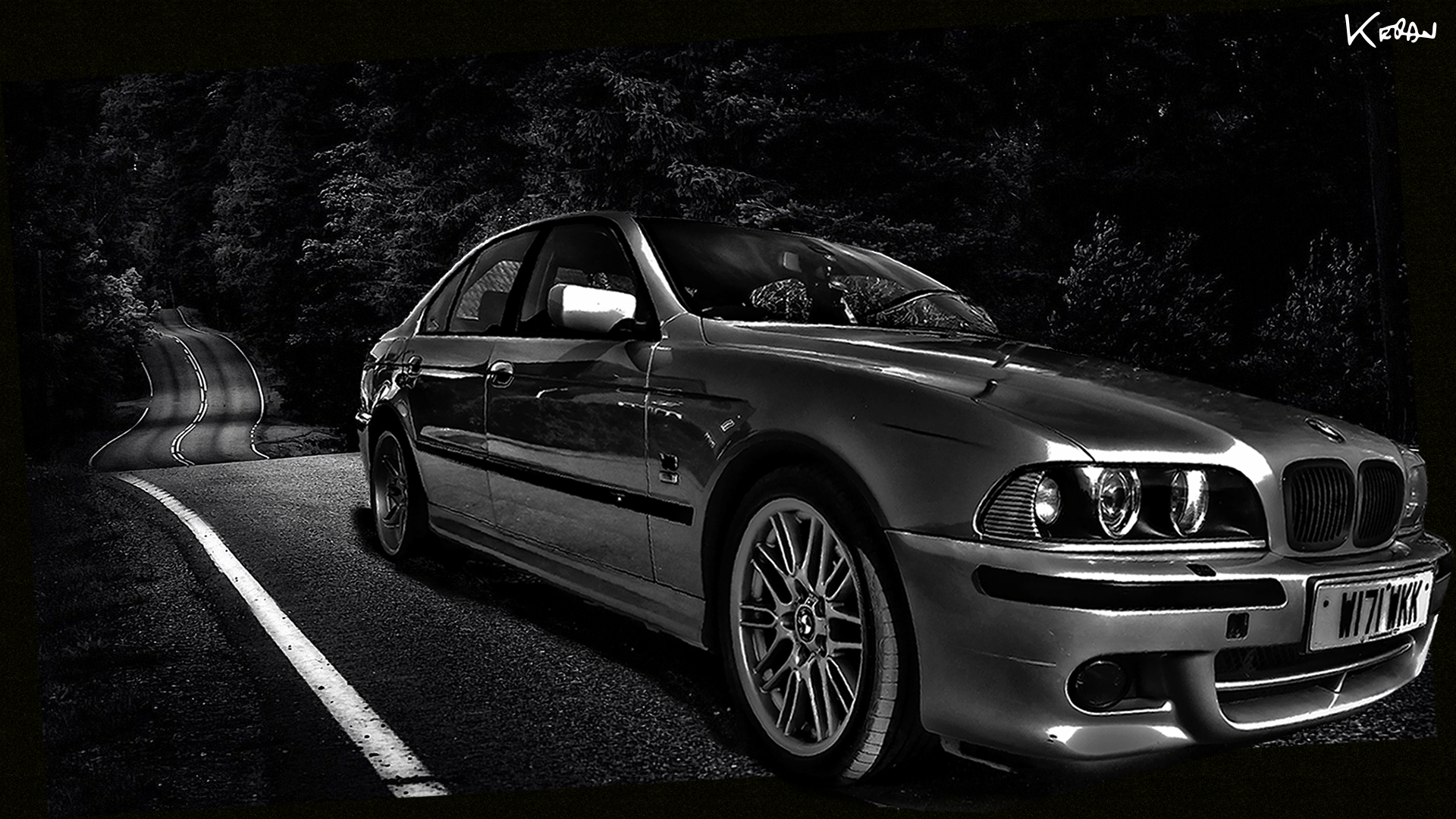 1920x1080 BMW E39 540i (4.4L V8) Heavily edited first attempt at a Wallpaper. [OC] [1920 x 1080]