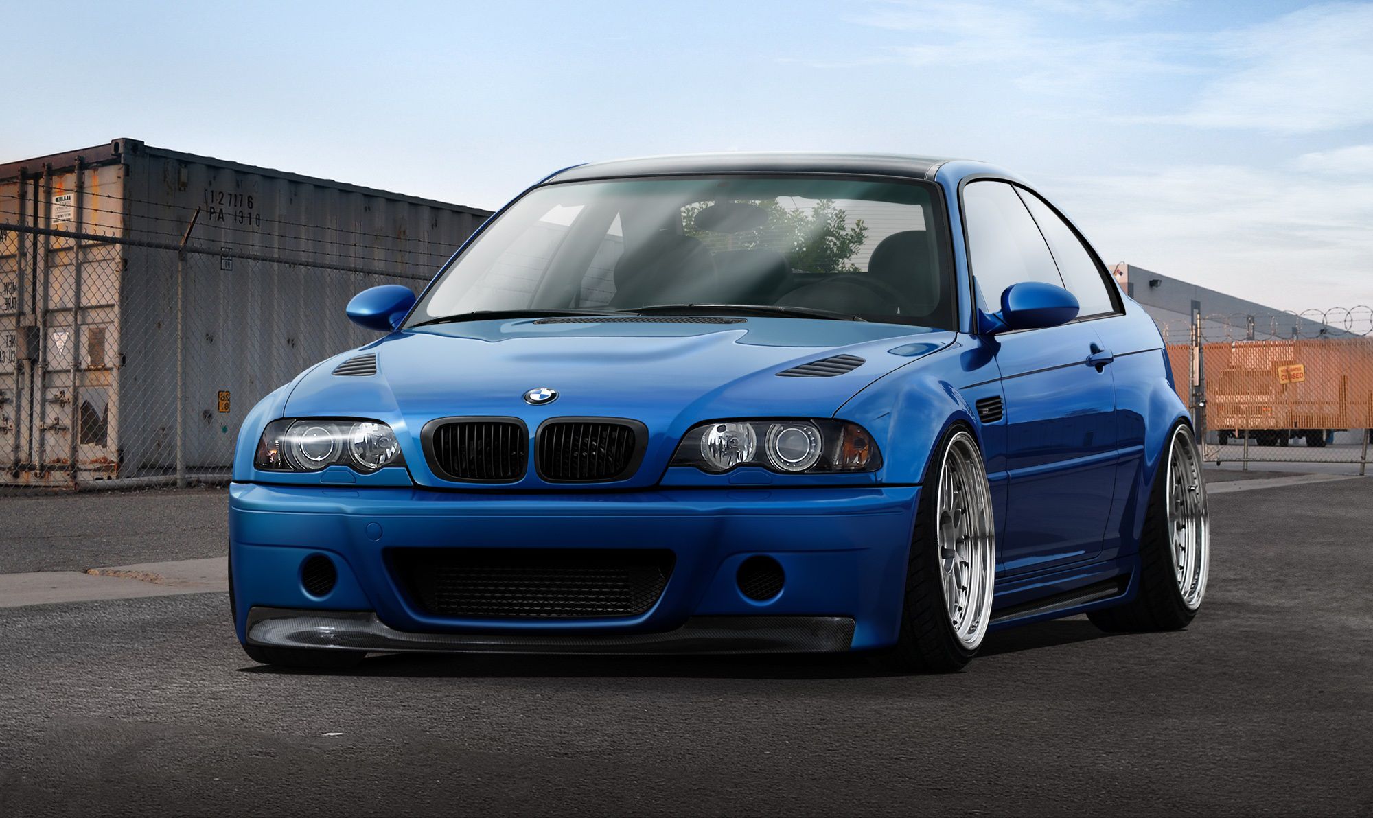 2000x1192 Wallpaper blue, BMW, BMW, container, blue, E46 for mobile and desktop, section bmw, resolution 2000x1192