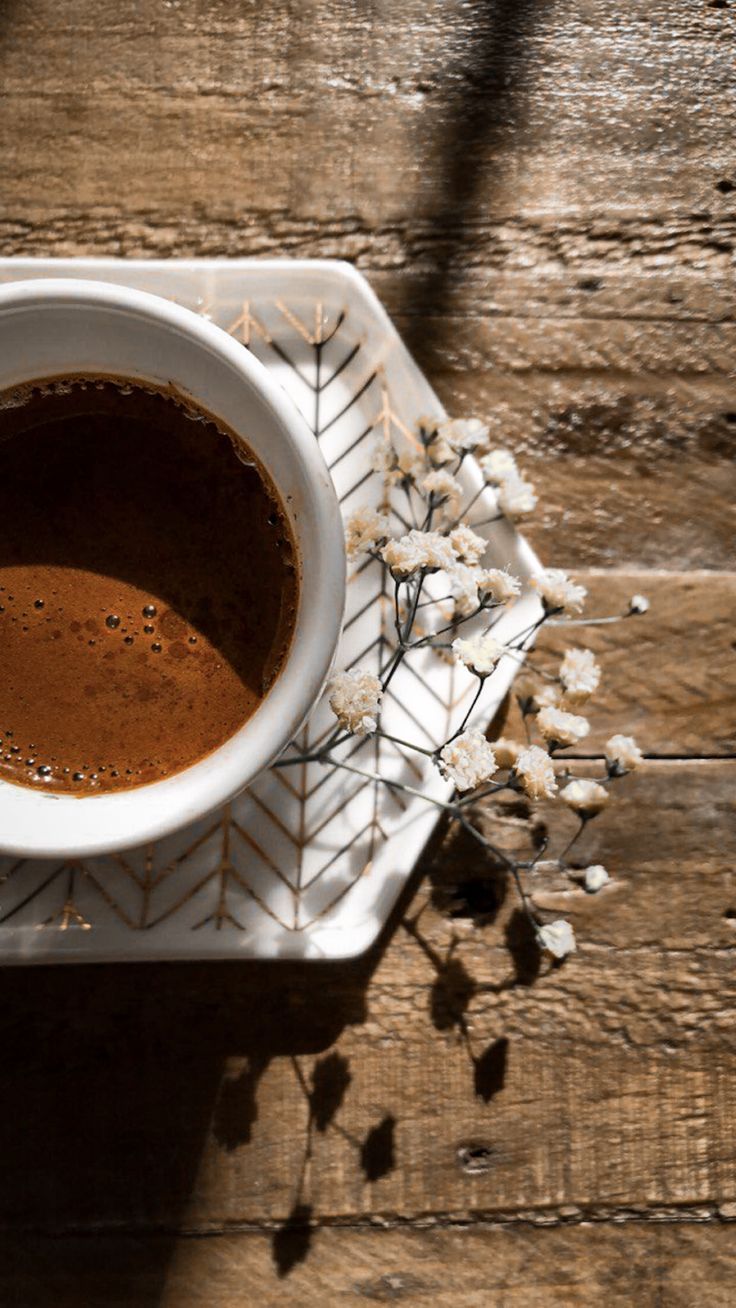 736x1308 Sweet Coffee Break. Coffee cup aesthetic background, Floral background coffee aesthetic, Floral background coffee photo