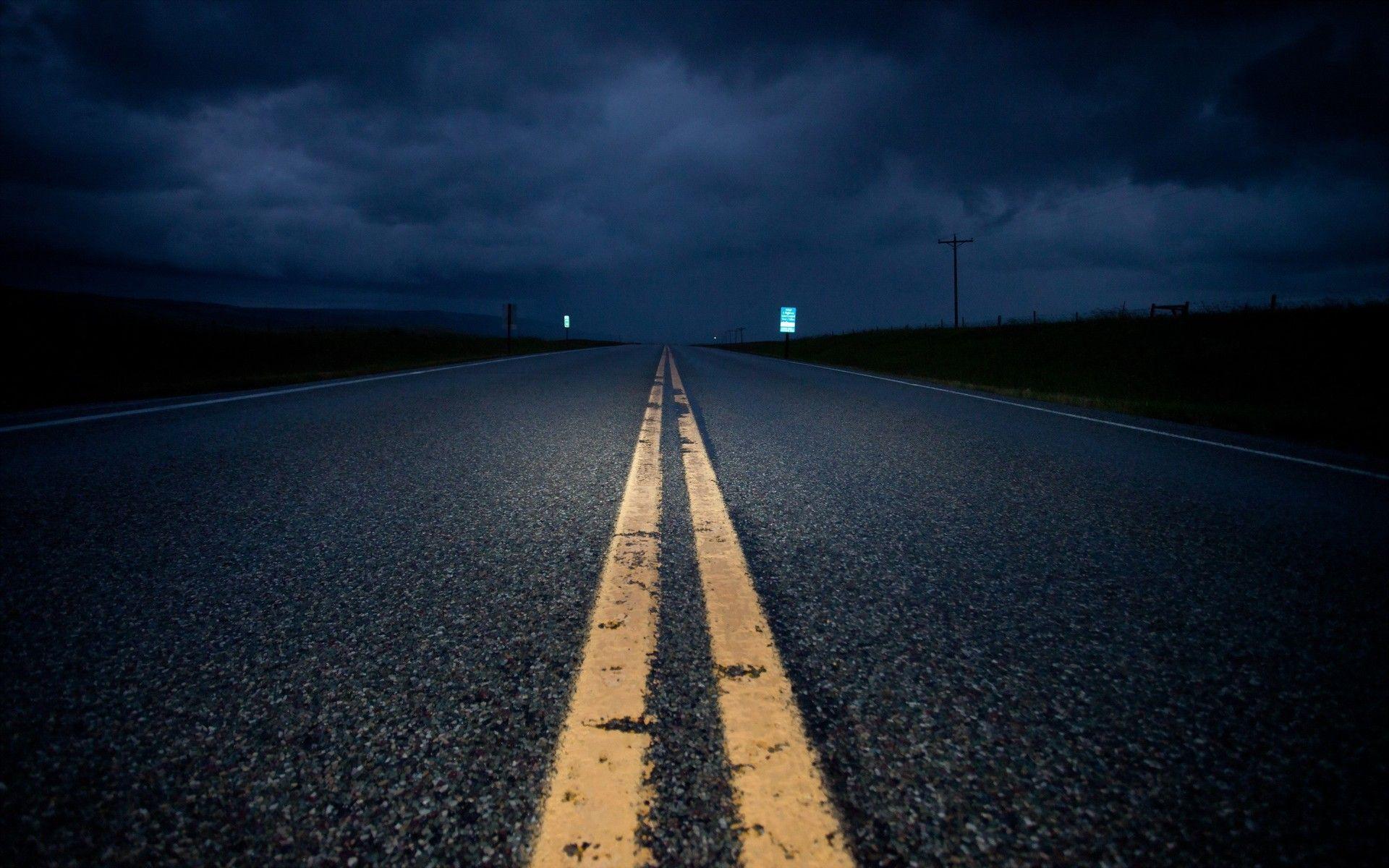 1920x1200 Empty road at night Wallpaper. Empty road, Road, Night biking
