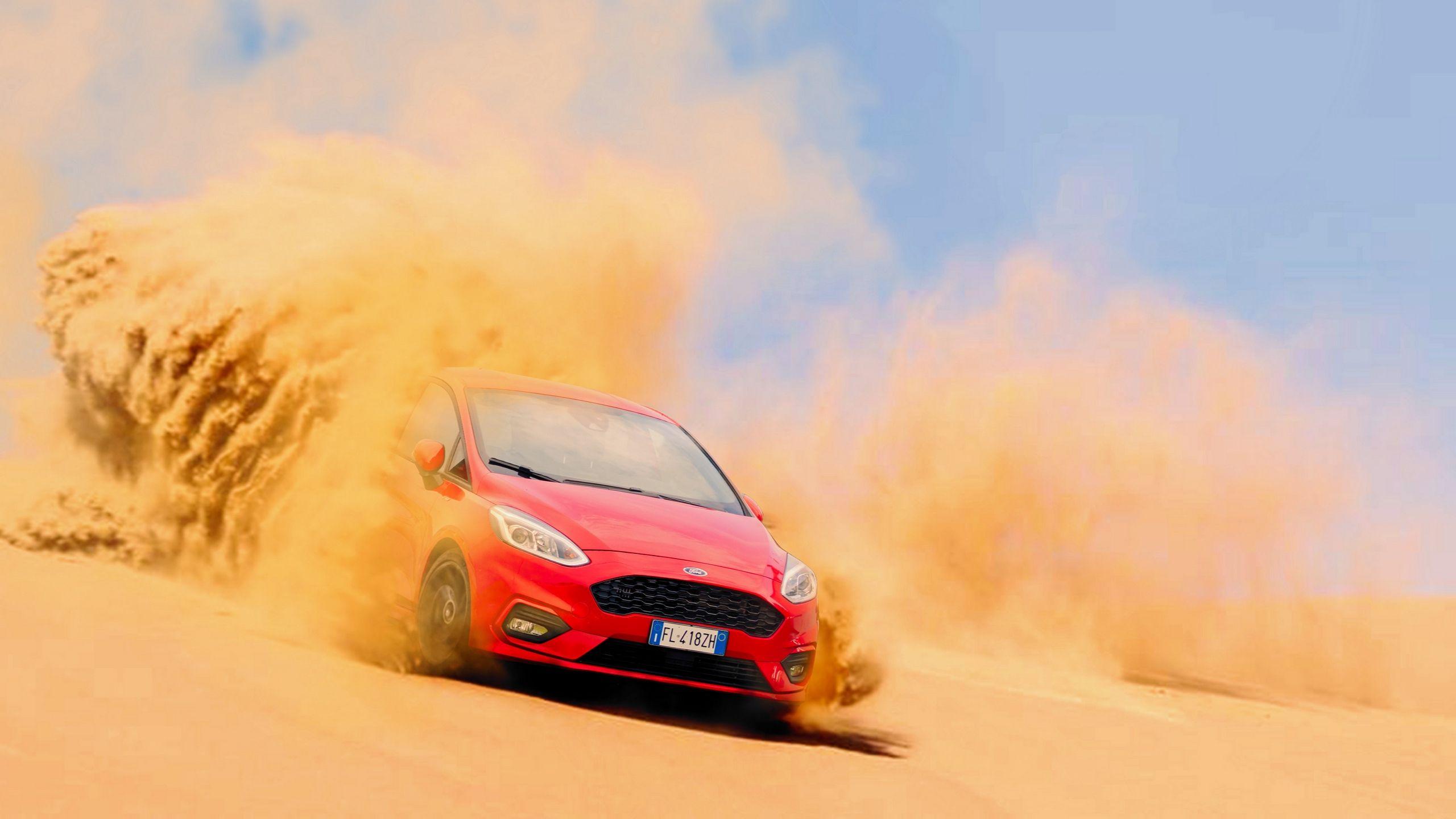 2560x1440 Download wallpaper 2560x1440 ford, sand, drift, desert widescreen