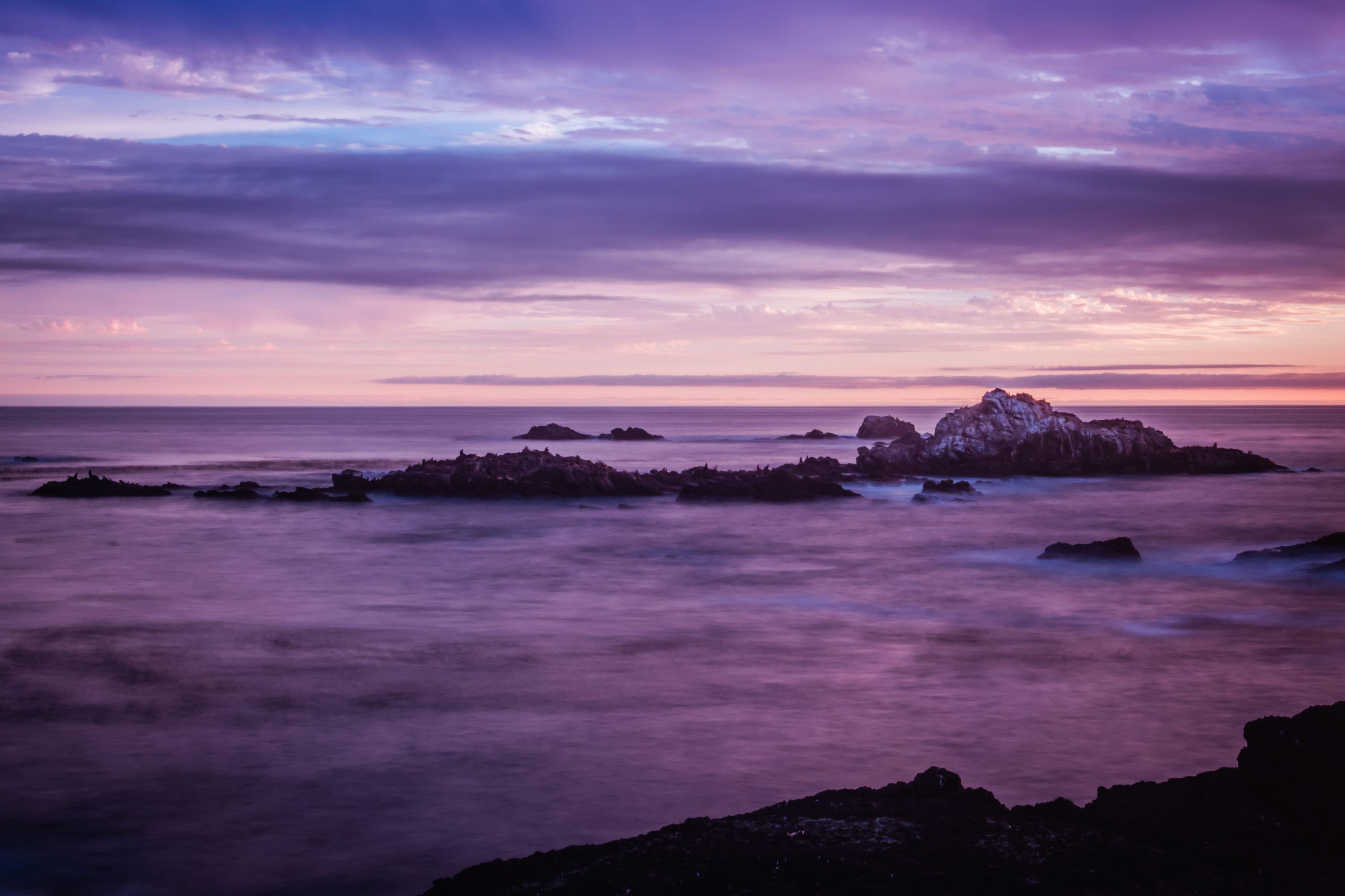 4352x2901 HD Wallpaper: Sundown over the Point Lobos ocean waters Carmel