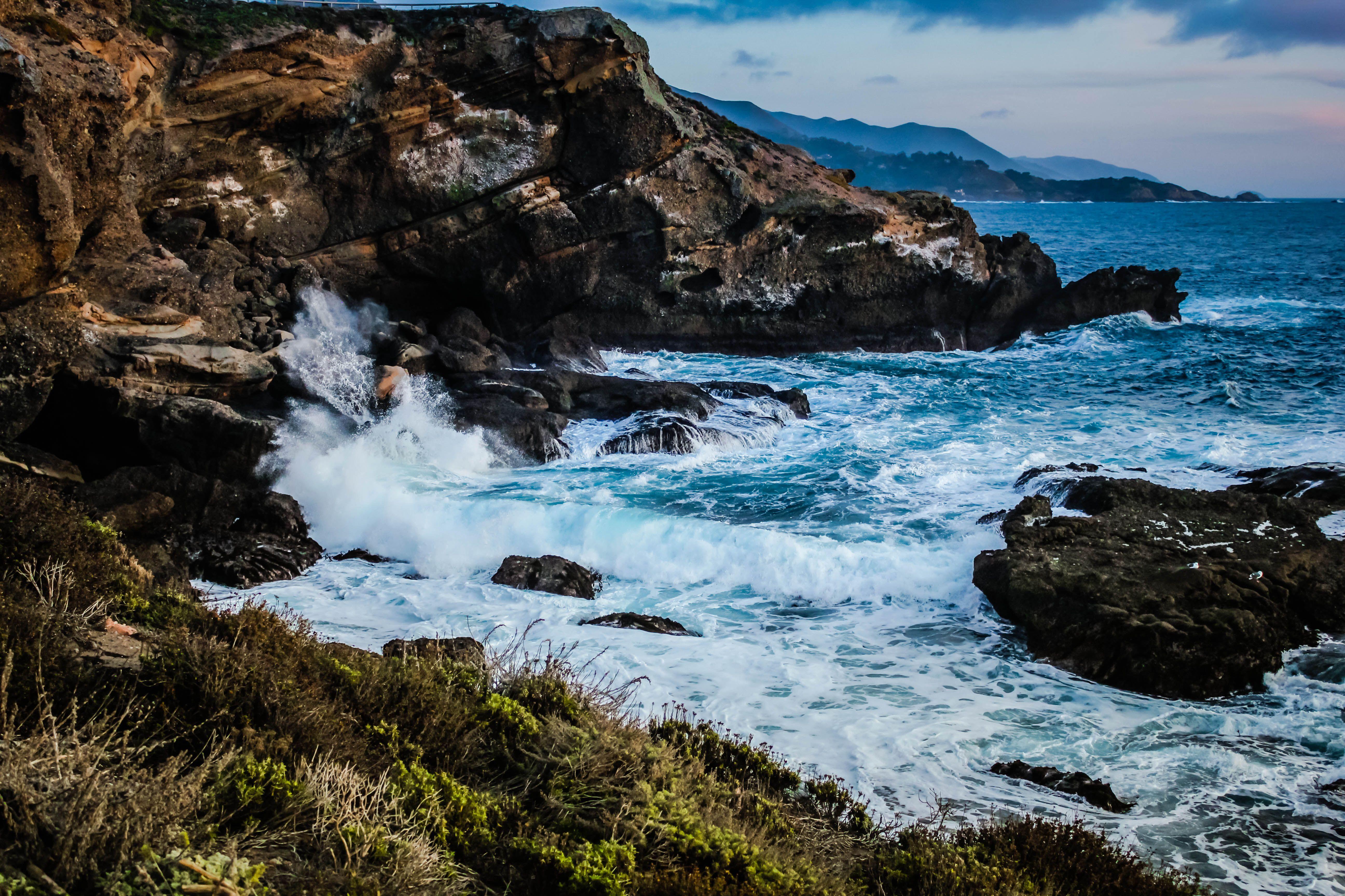 5184x3456 HD Wallpaper: The waves crash at Point Lobos in Carmel, CA