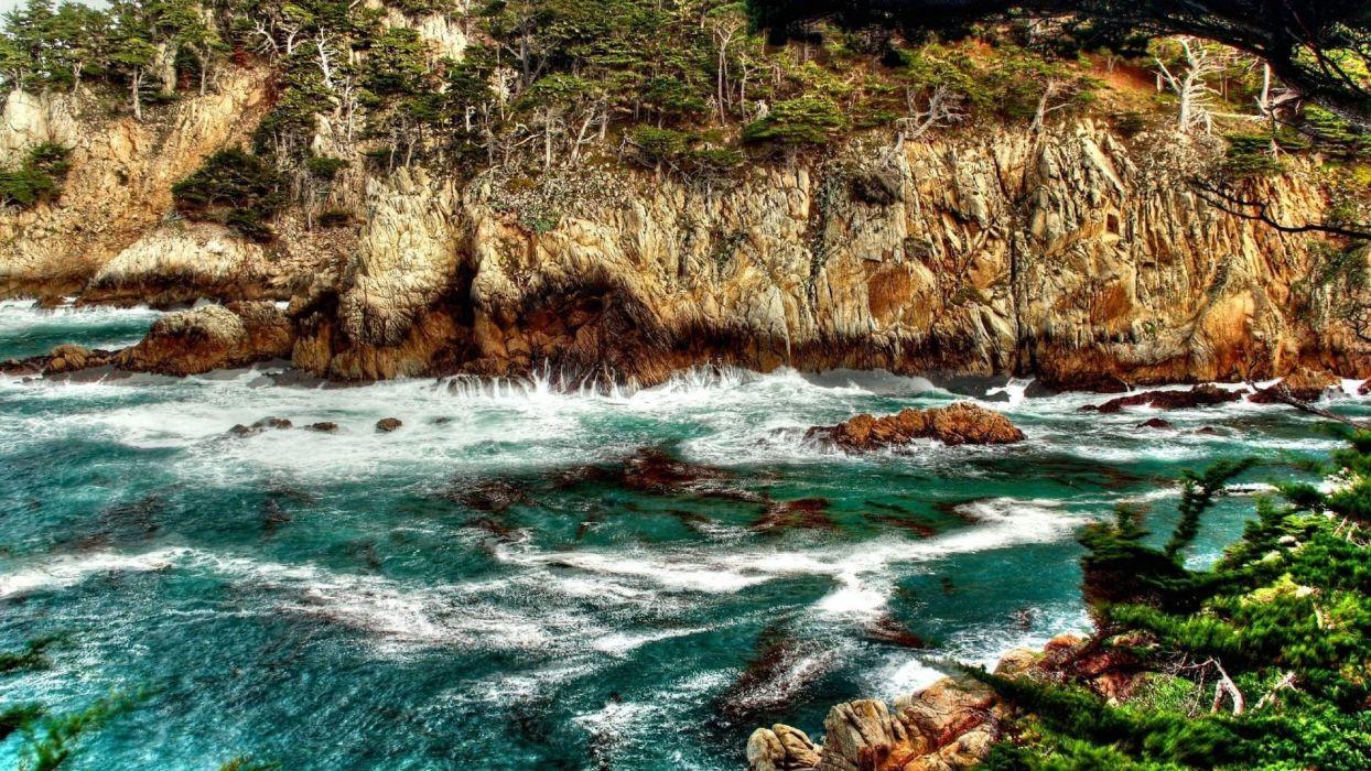 1244x700 Landscapes nature rocks sea wallpaperx1080