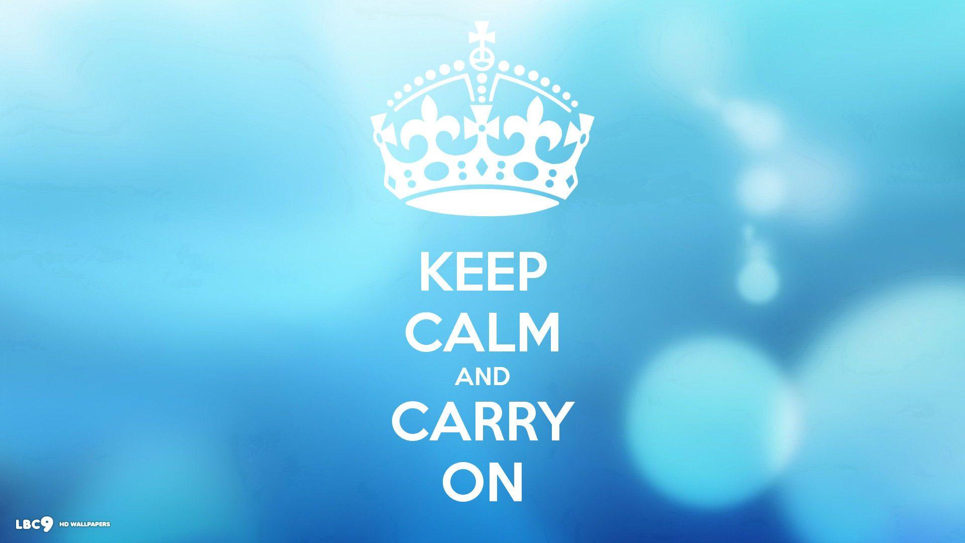 1920x1080 Keep Calm And Carry On Blue Wallpaper & Background Download