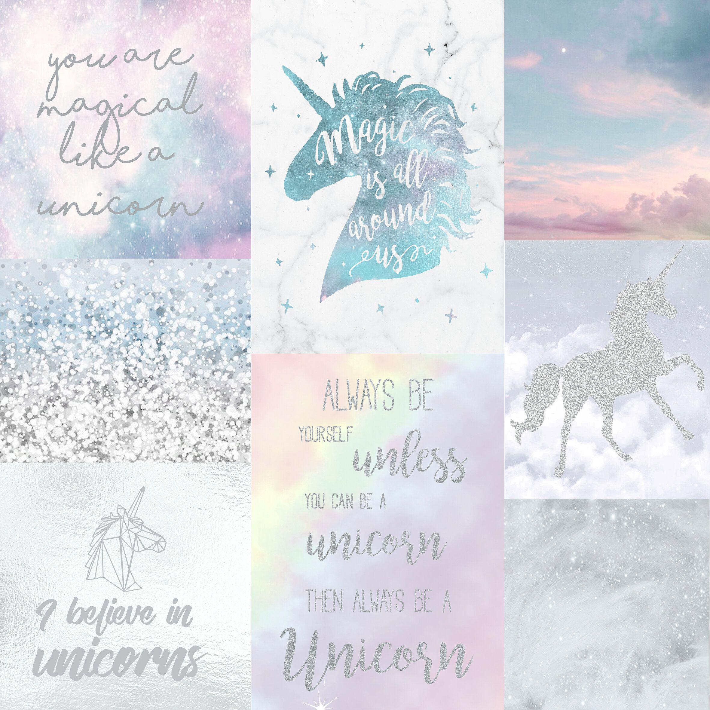 2362x2362 Harriet Bee Delma Believe in Unicorns 33 L x 20.5 W Wallpaper