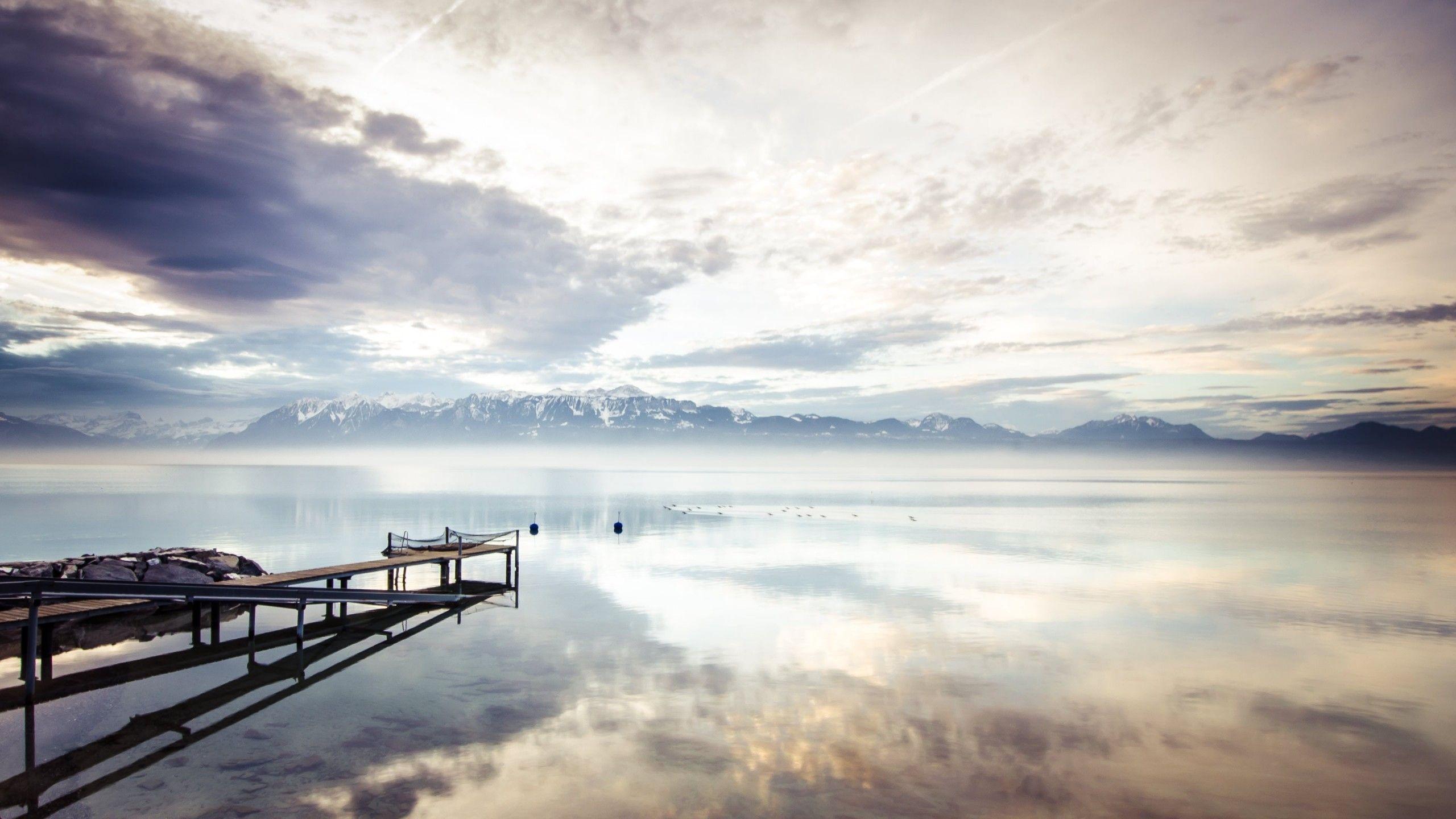 2560x1440 Wallpaper lake, 4k, HD wallpaper, sea, mountains, nature