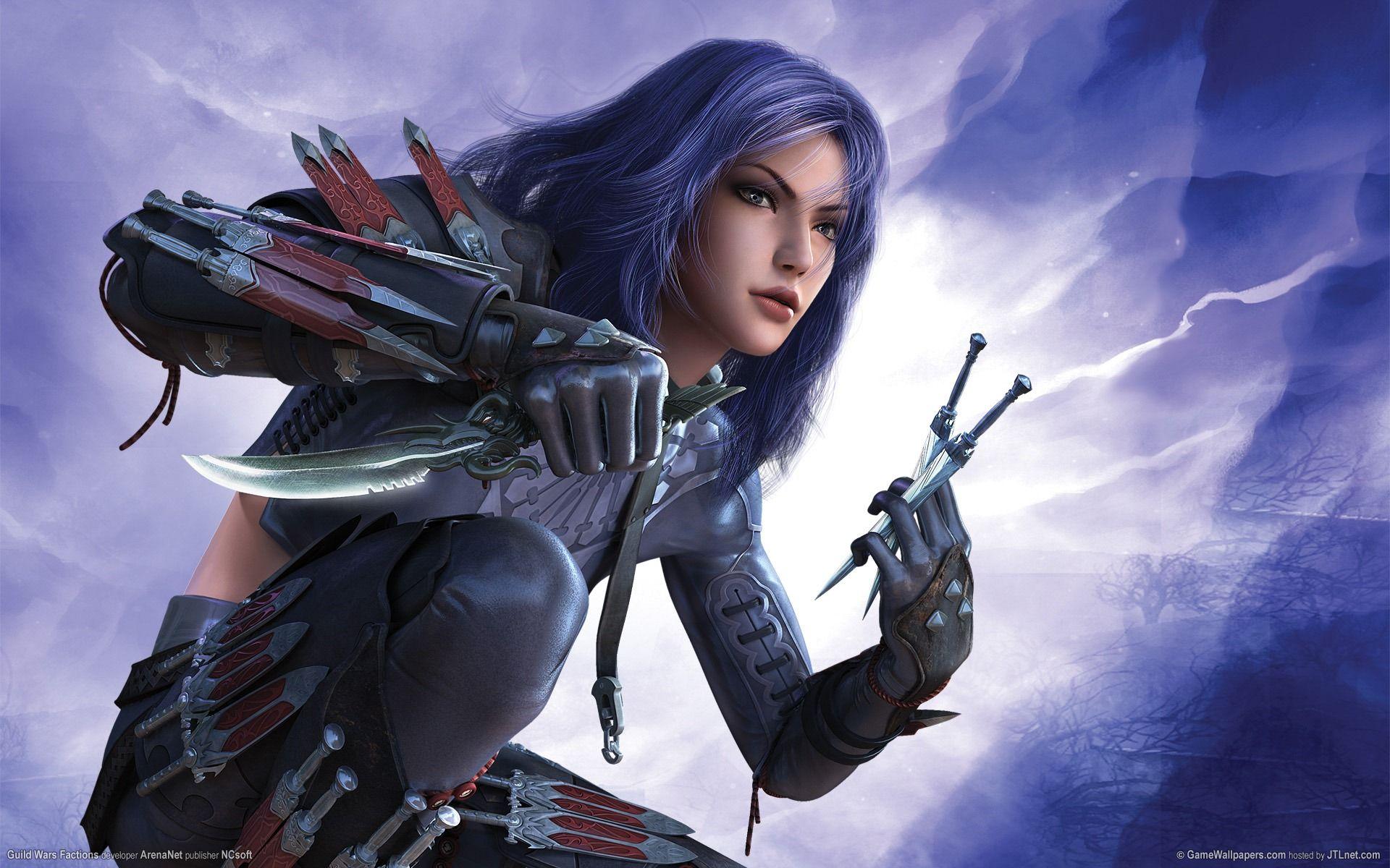 1920x1200 Wallpaper, guild, wars, cybergirl, games, nightfall