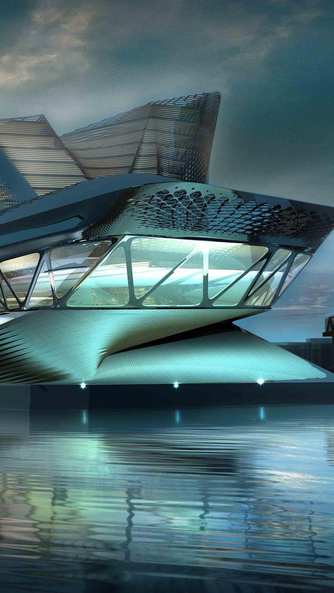 1080x1920 Glass Futuristic Building Water HD iPhone 6 Plus HD Wallpaper HD