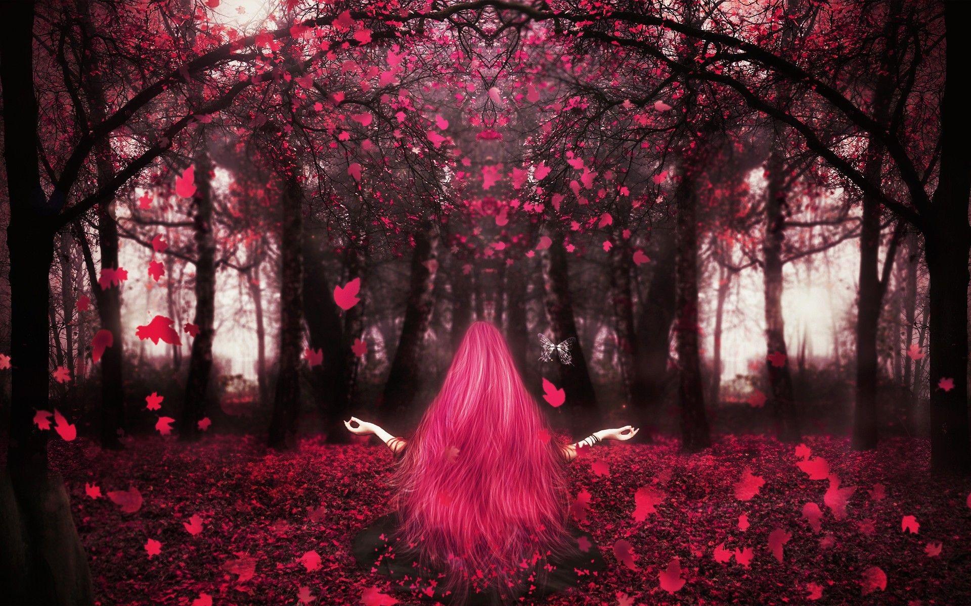 1920x1200 Pink Forest Widescreen Wallpaper 25815