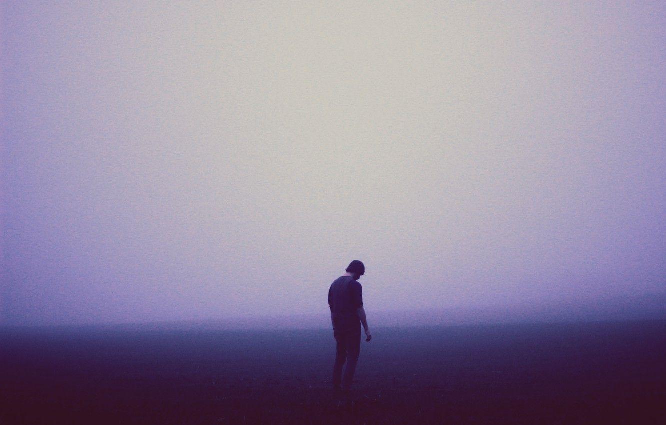 1332x850 Wallpaper misty, sad, man, melancholy, foggy image for desktop