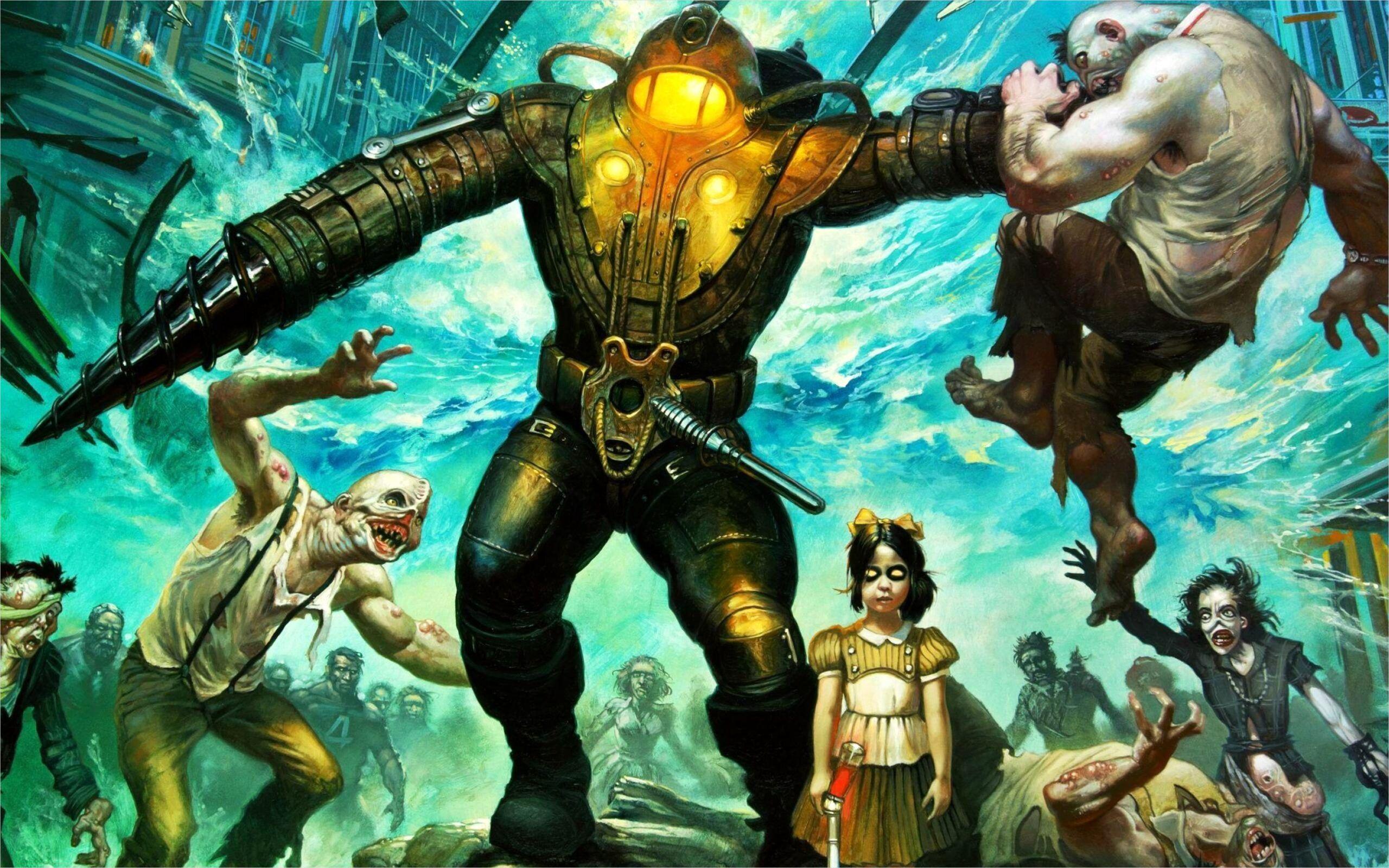 2560x1600 4k Bioshock Wallpaper Big Daddy Little Sister. Bioshock