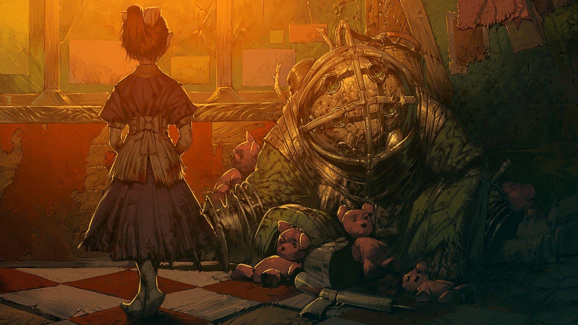 1920x1080 teddy Bears, #love, #big Daddy, #video Games, #bioshock